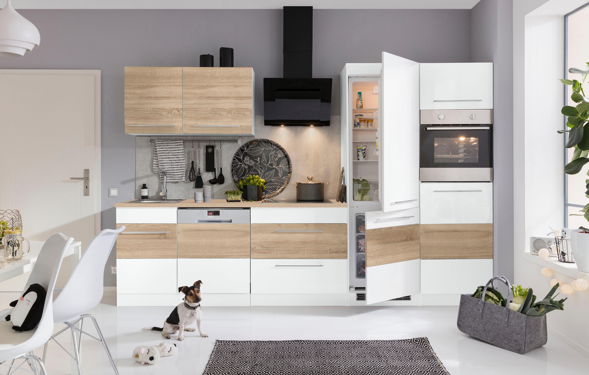 KOCHSTATION Küchenzeile »KS-Trient« Breite 310 cm, wahlweise mit E-Geräten, mit Arbeitsplatte