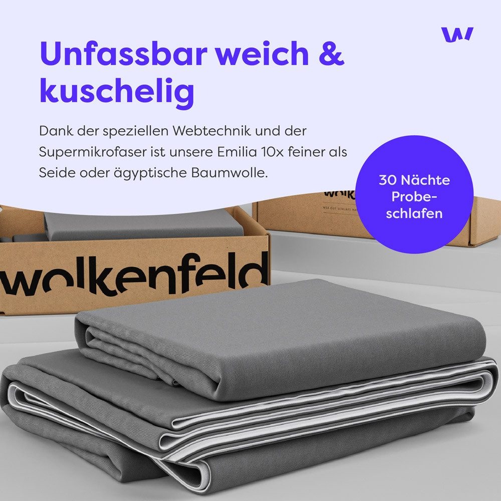 Wolkenfeld Bettwäsche »Wolkenfeld Bettwäsche Allergiker Bettwäsche, unfassbar weich«, 135x200 cm, 155x220 & Übergrößen I inkl. Kissenbezüge 80x80 I 2-farbig