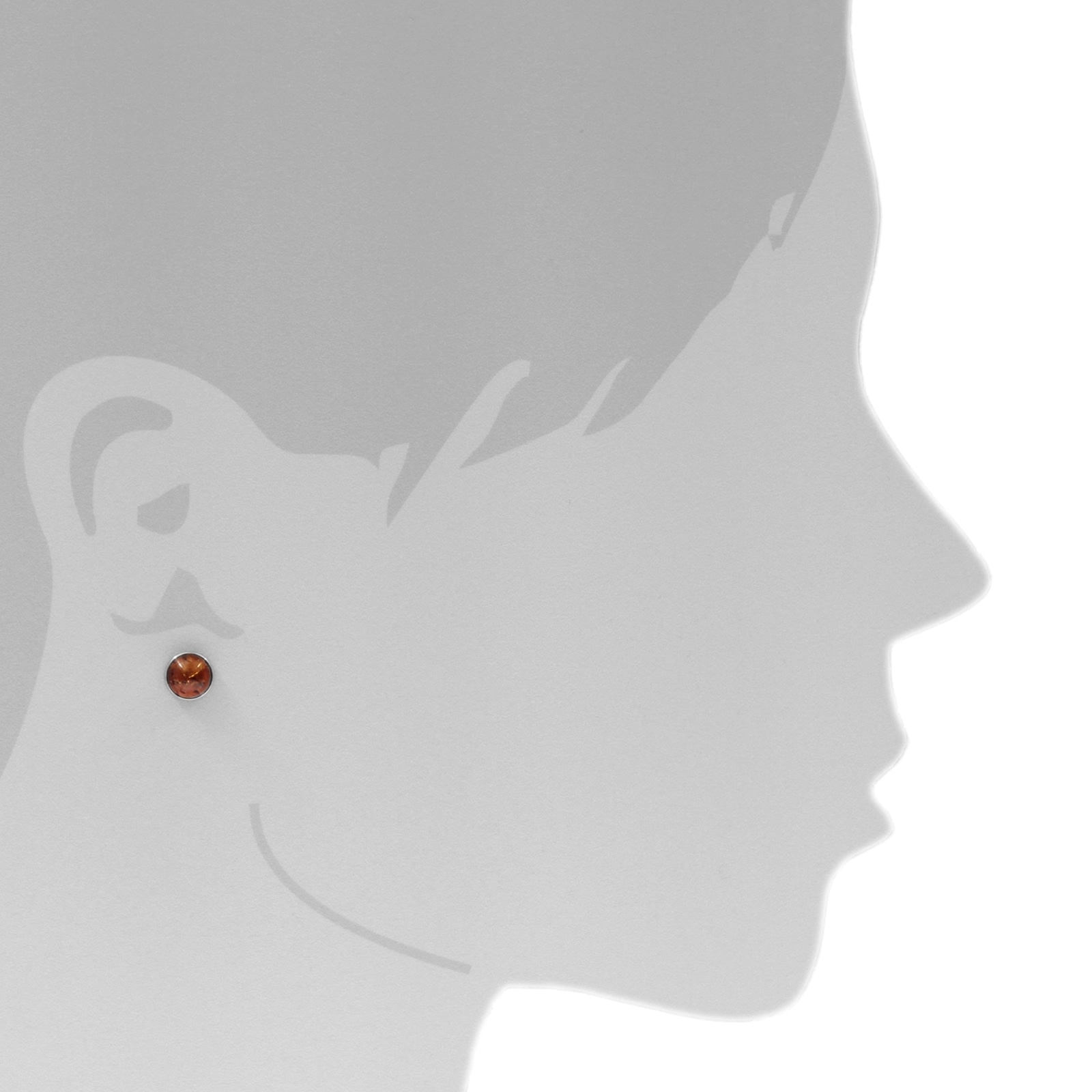 OSTSEE-SCHMUCK Paar Ohrstecker »- Classic 8 mm - Silber 925/000 - Bernstein«