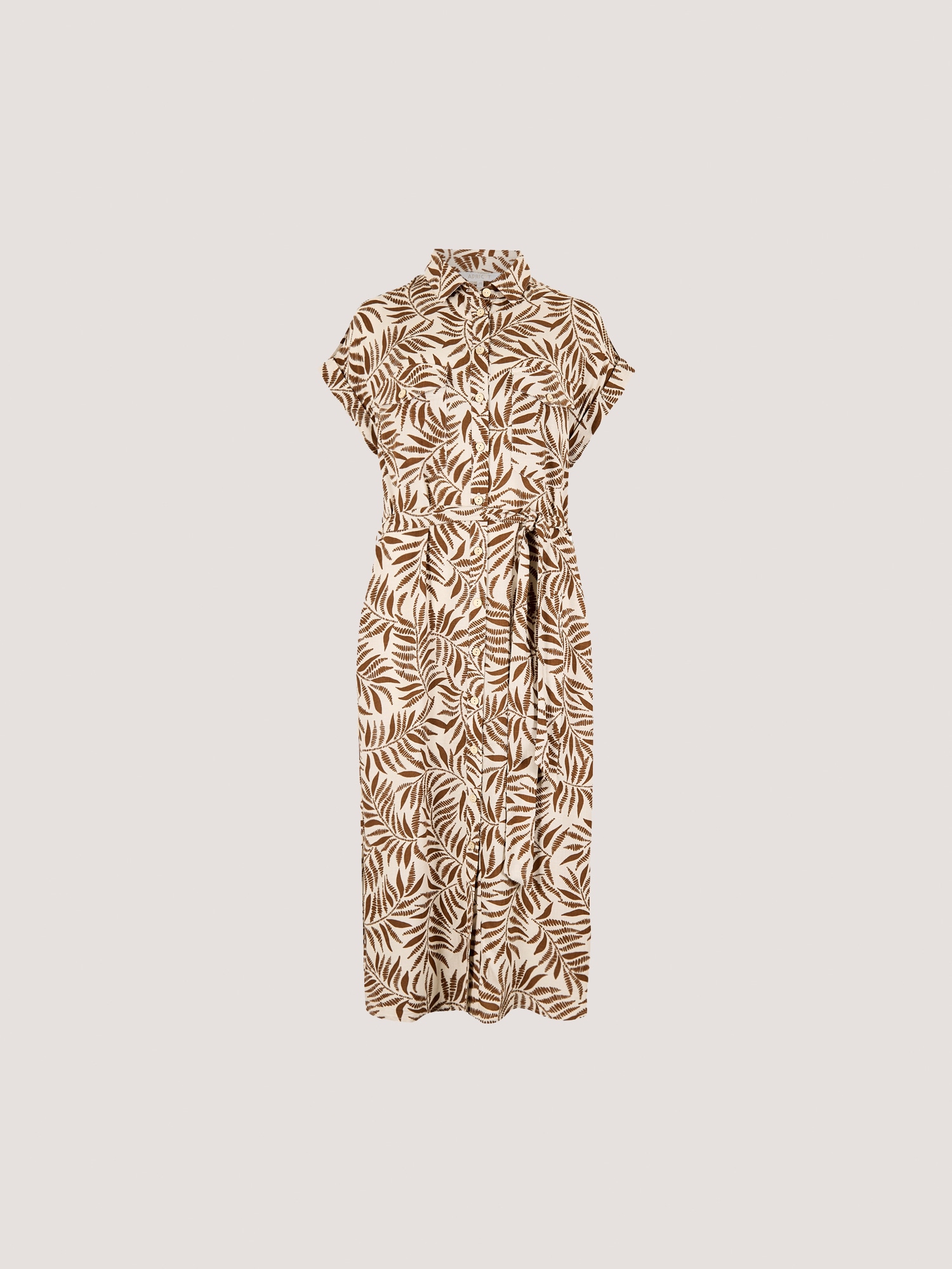 Apricot Druckkleid »Midikleid« mit Stoffgürtel, 2 tlg. mit Blattprint