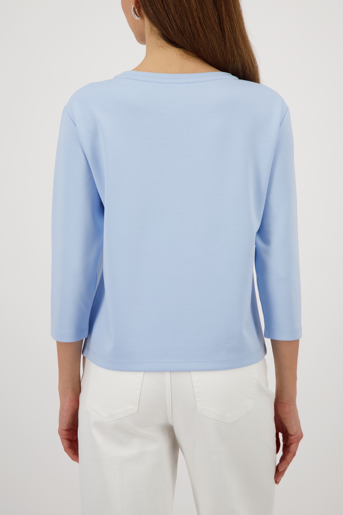 Monari Sweatshirt , Rundhalsausschnitt, Prägedruck mit Strasssteinen, Regular Fit
