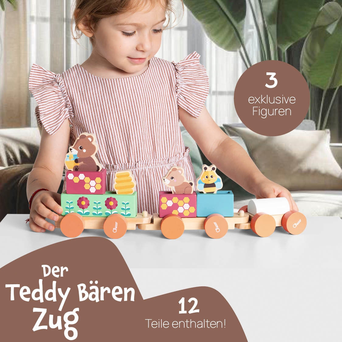 Chicco Spielzeug-Zug »My Wood Friends - Teddys Zug«