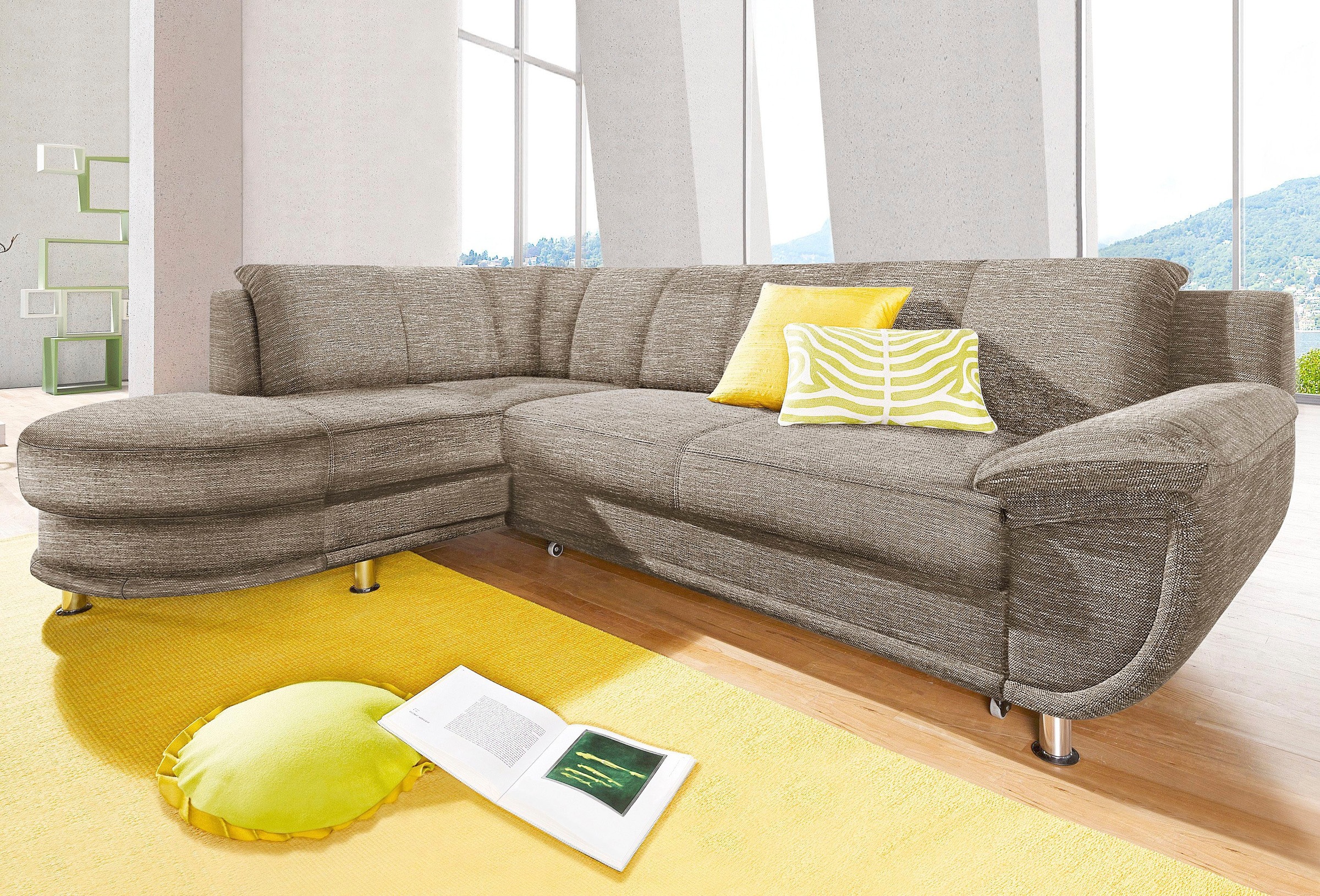 TRENDMANUFAKTUR Ecksofa »Rondo, zeitlos und elegant, OTTOs Choice, bequem, L-Form«, wahlweise mit Federkern, wahlweise mit Bettfunktion
