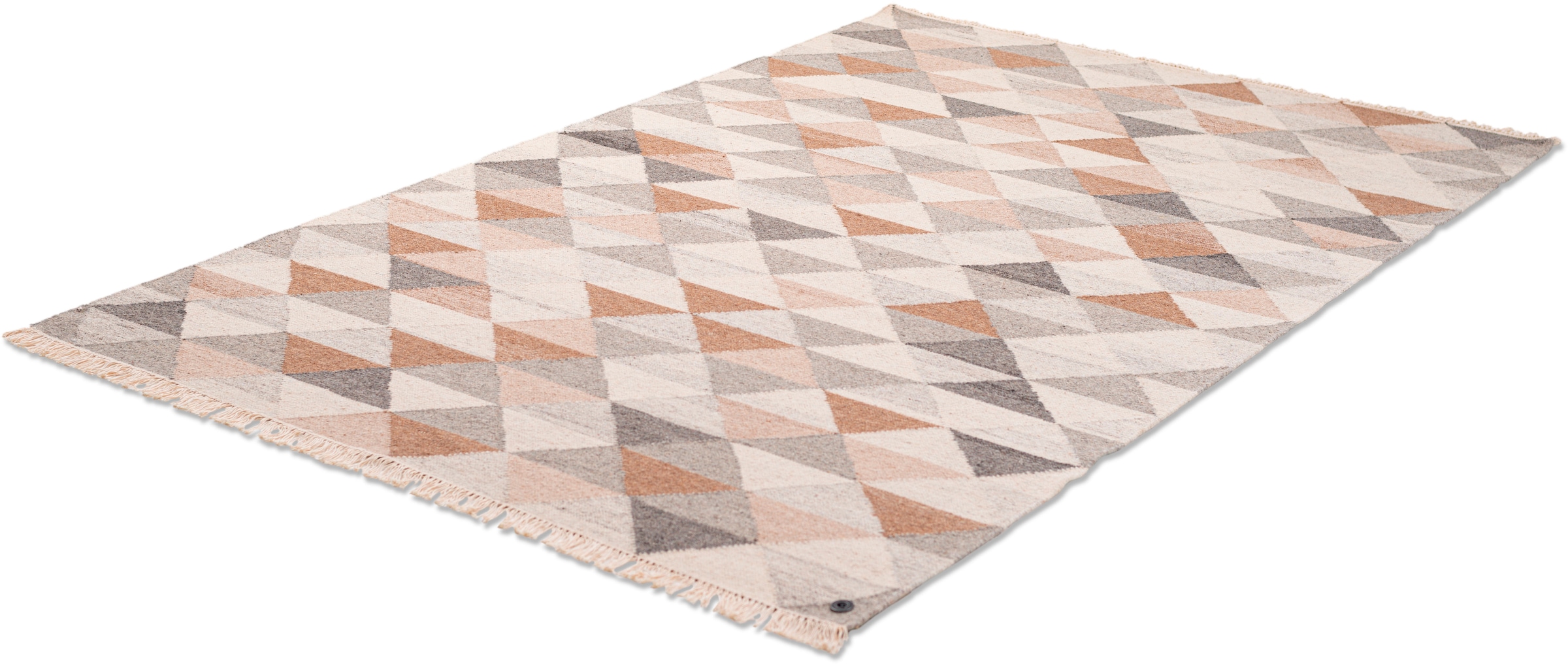 TOM TAILOR HOME Teppich »Triangle Kelim« rechteckig 5 mm Höhe handgewebt, mit Fransen, Boho-Style