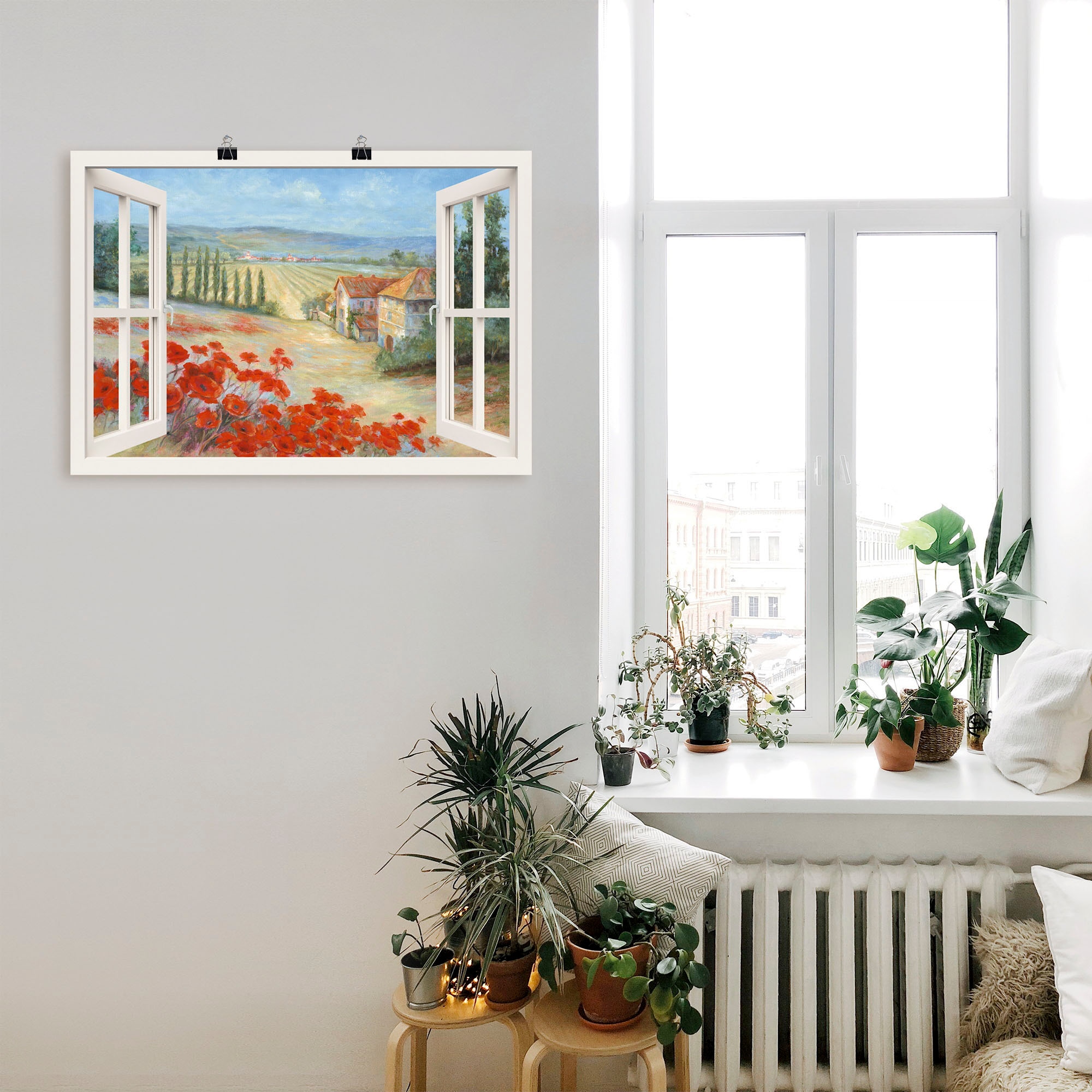 Artland Wandbild »Mohnlandschaft«, (1 als versch. oder bestellen Wandaufkleber in Fensterblick, Raten Alubild, Größen auf St.), Poster Leinwandbild