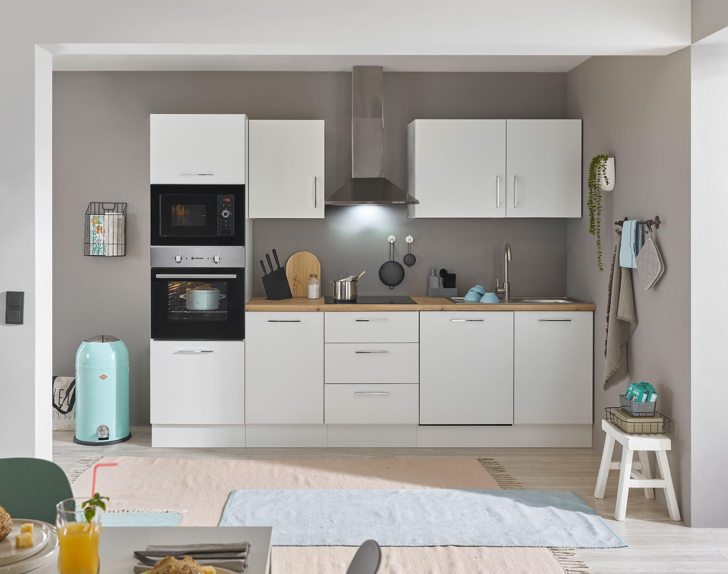 BASIC by Balculina Küchenzeile »Turin«, Breite 280 cm, wahlweise mit E-Geräten