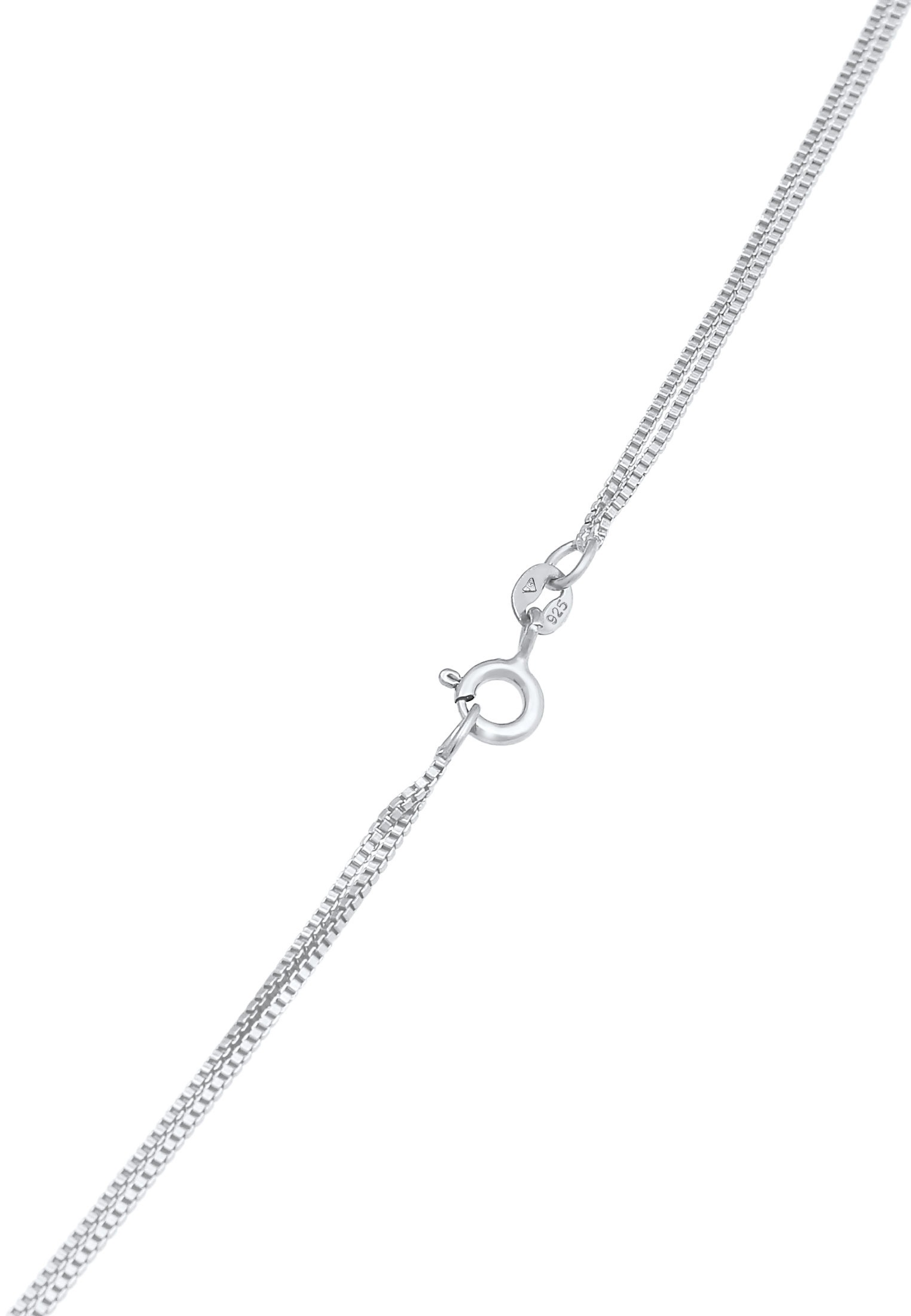 Elli Silberkette »Halskette 2-lagig Layer Coin Plättchen Struktur 925 Silber«