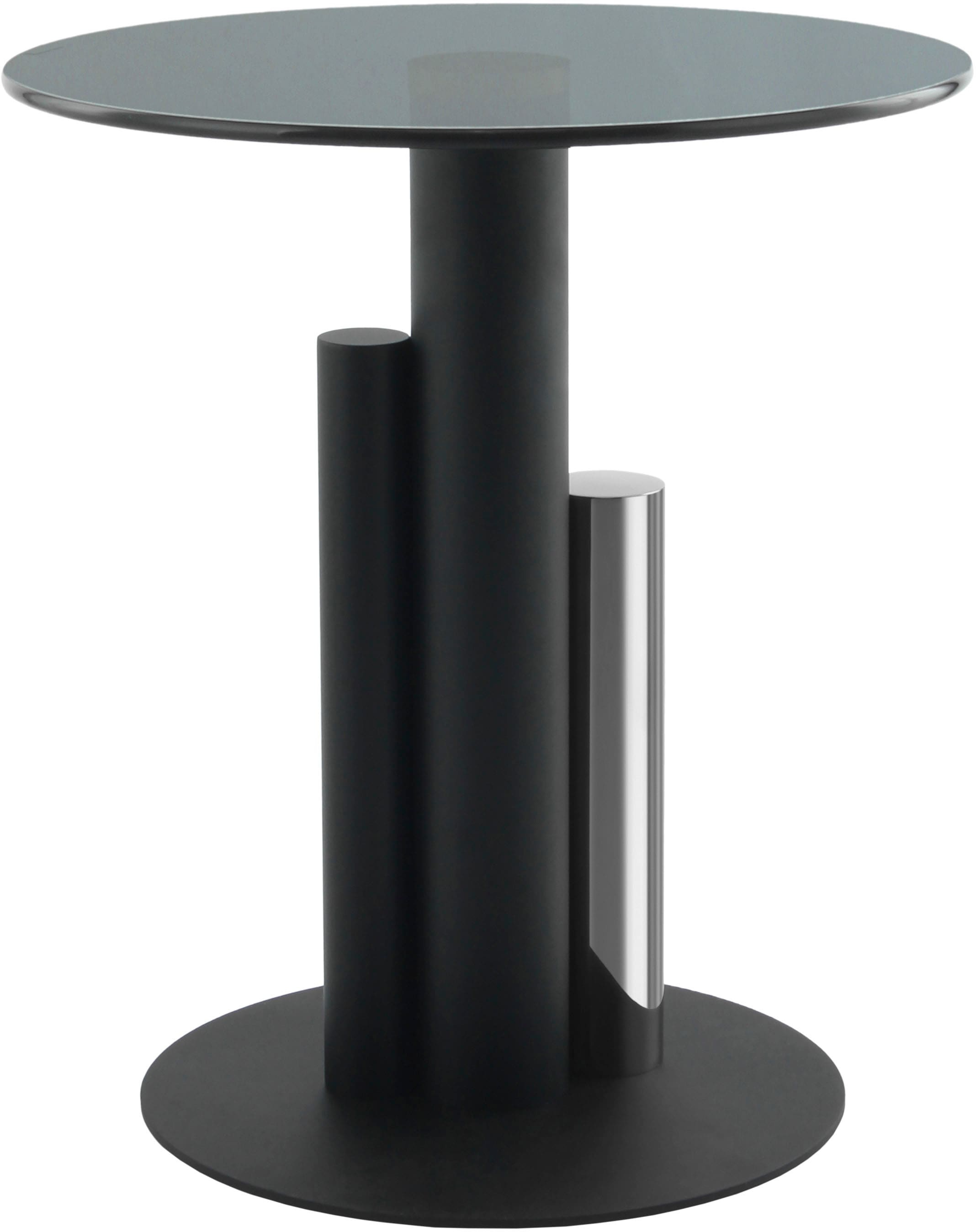 Kayoom Beistelltisch »Ontario 225, Runde  Glasplatte aus Sicherheitsglas, 100% Edelstahl« 1 Stk. tlg. Modernes Design, zweifarbiges Säulengestell, Eyecatcher Element