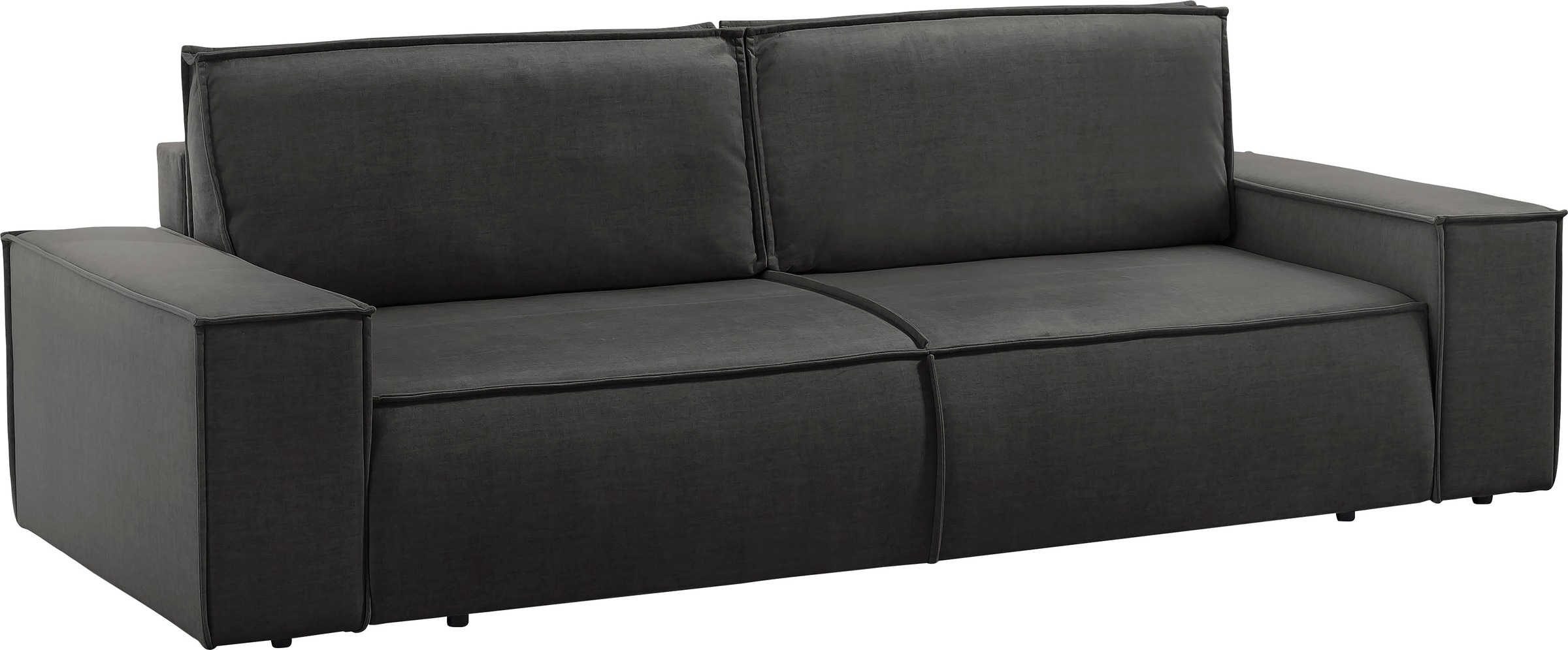 Home affaire 3-Sitzer »SHERWOOD Schlafsofa (257cm) Cord, Samtvelours, Vintage-Lederoptik«, Schlaffunktion mit Bettkasten (ca. 136/200cm)