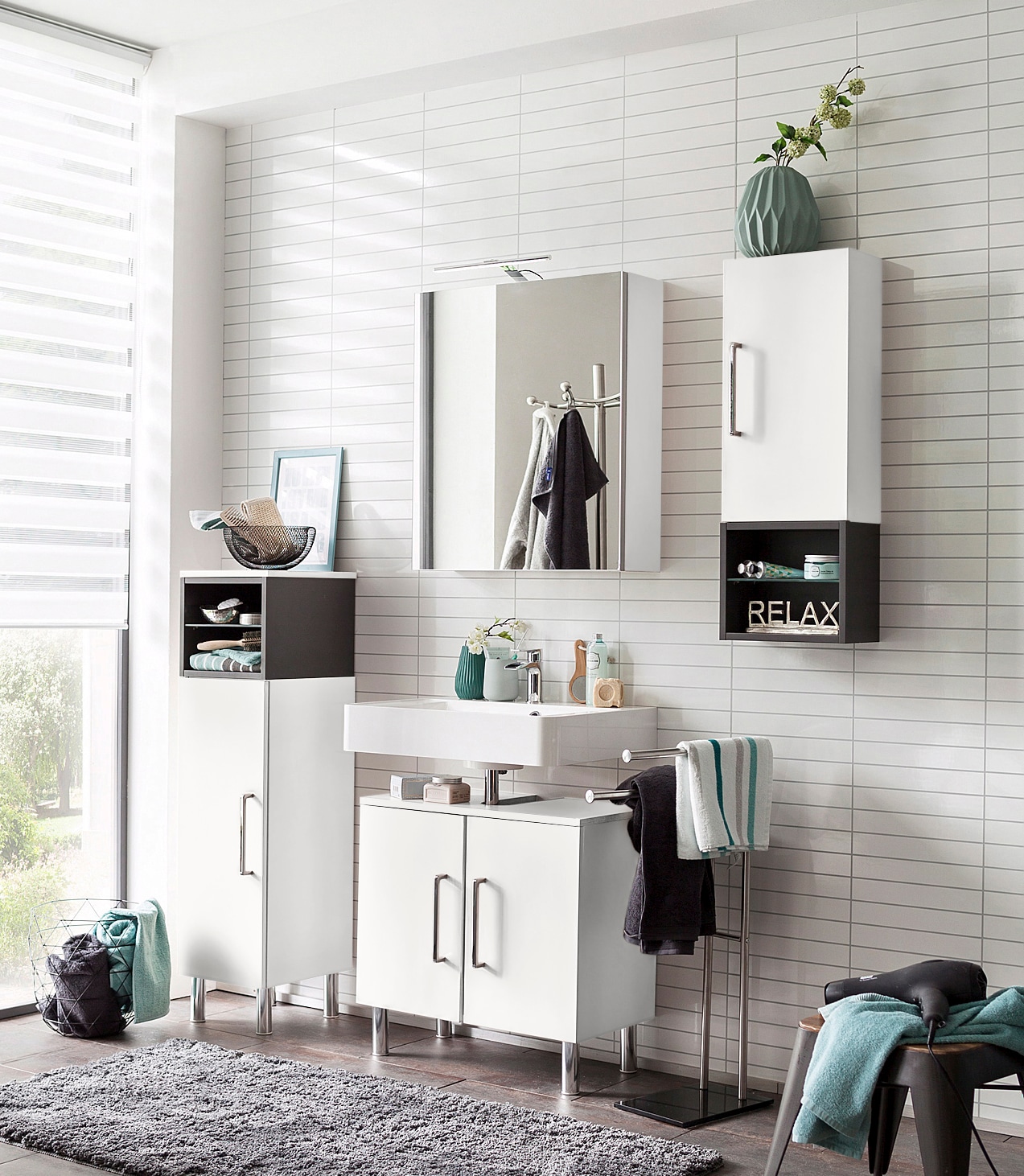 OPTIFIT Waschbeckenunterschrank »Napoli«, Soft-Close-Funktion, Breite 62 cm