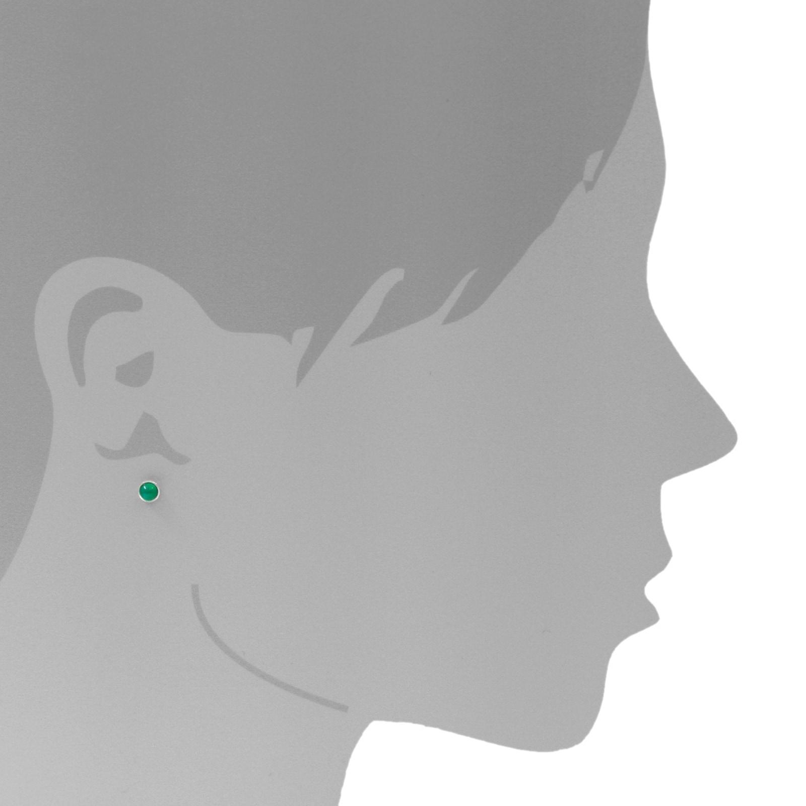 OSTSEE-SCHMUCK Paar Ohrstecker »- Classic 4 mm - Silber 925/000 - Grünachat«