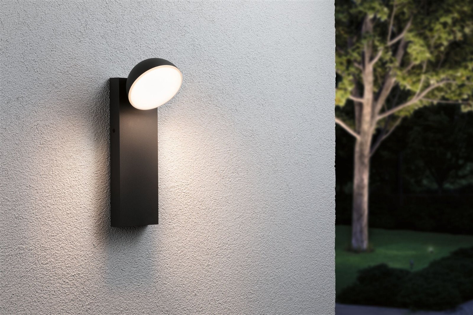 Paulmann LED Außen-Wandleuchte »Puka IP44 rund 110x125mm 3000K 8,5W 460lm 230V Anthrazit Aluminium«, 1 flammig, seewasserresistent