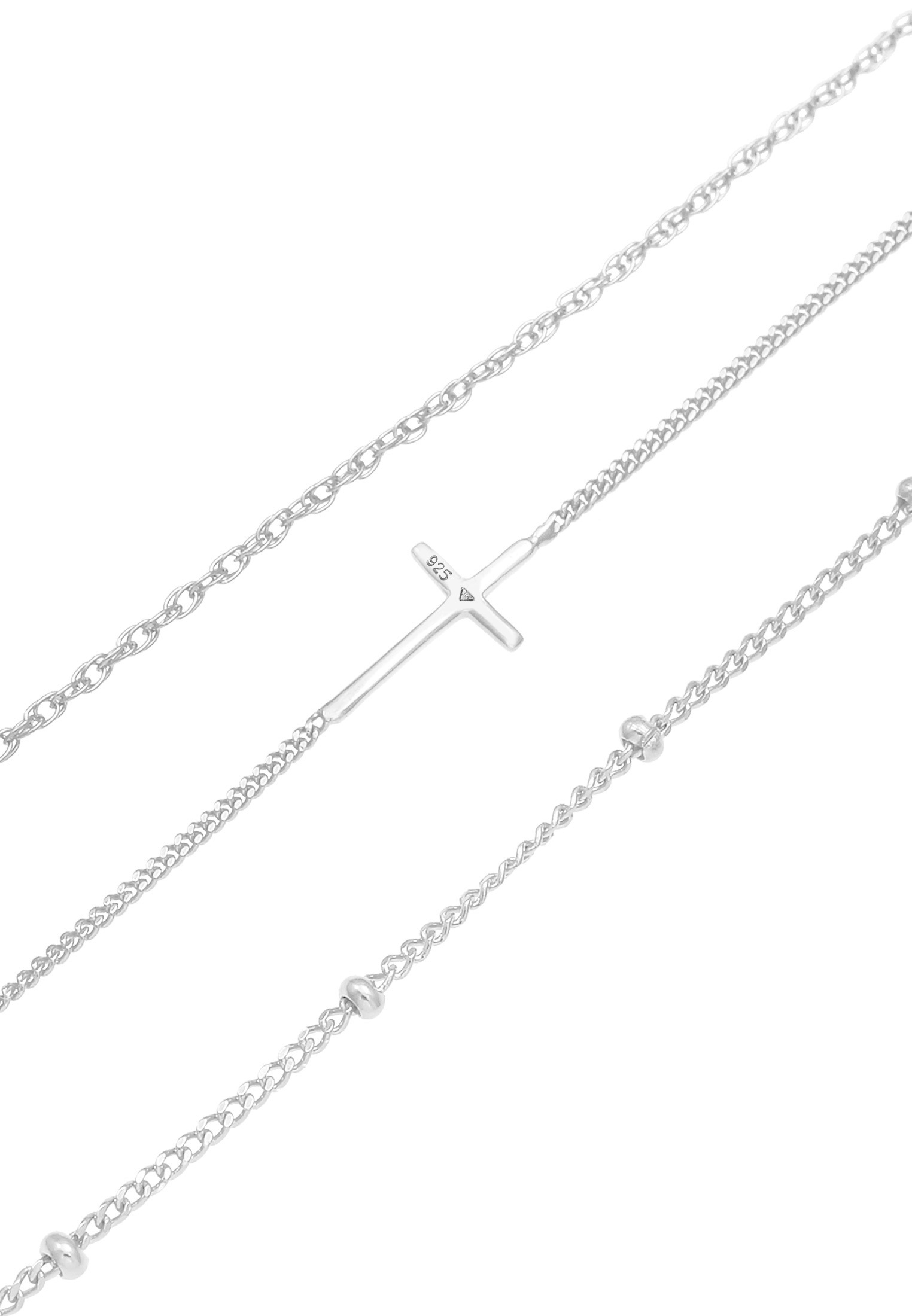 Elli Armketten Set »Armband Gedreht Kugel Kreuz Design (3 tlg.) 925 Silber«