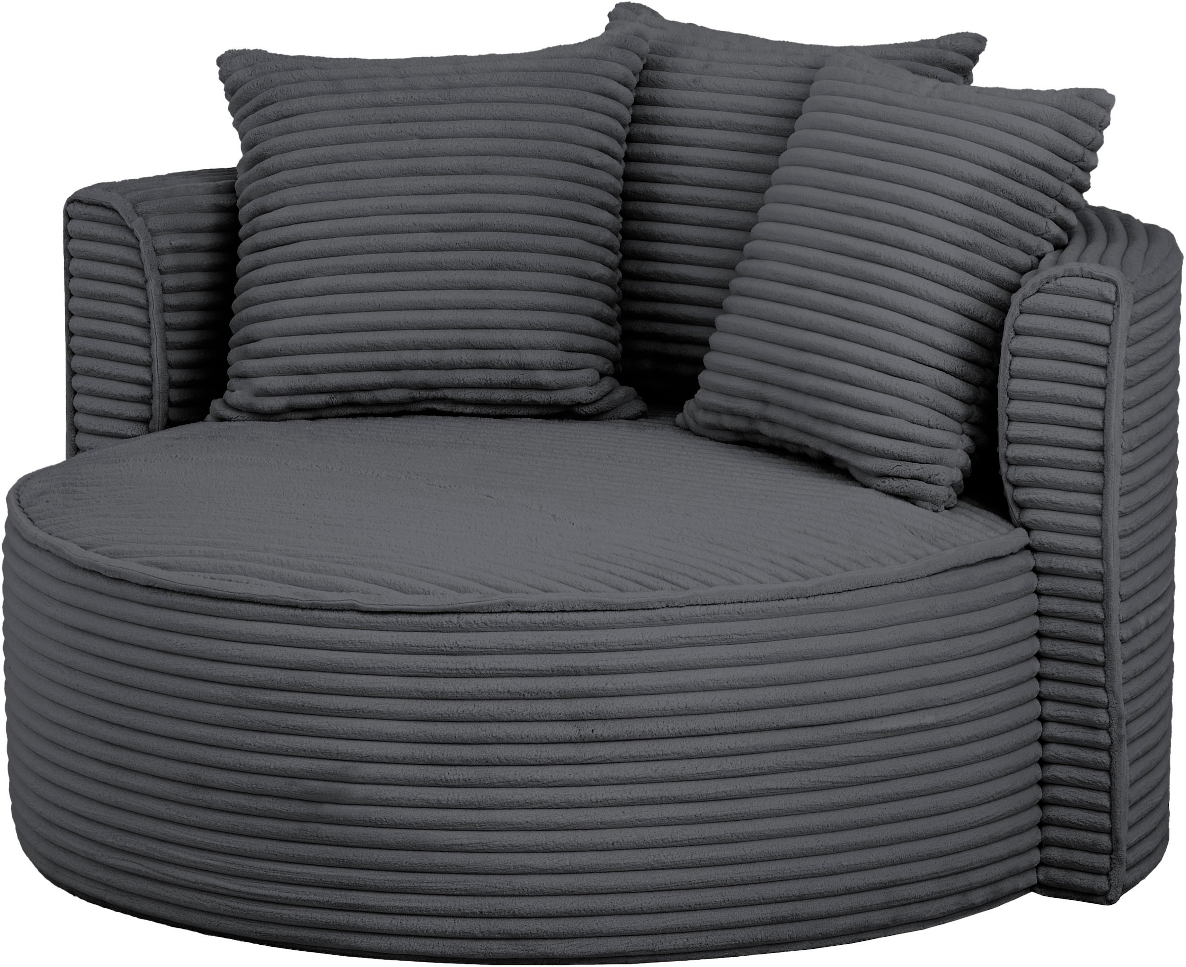 LeGer Home by Lena Gercke XXL-Sessel »Isalie, Sessel in modernen Farben, Lesesessel, Loveseat, Big-Sessel«, trendige Stoffe, mit 3 Zierkissen, große Sitzfläche, Hocker optional