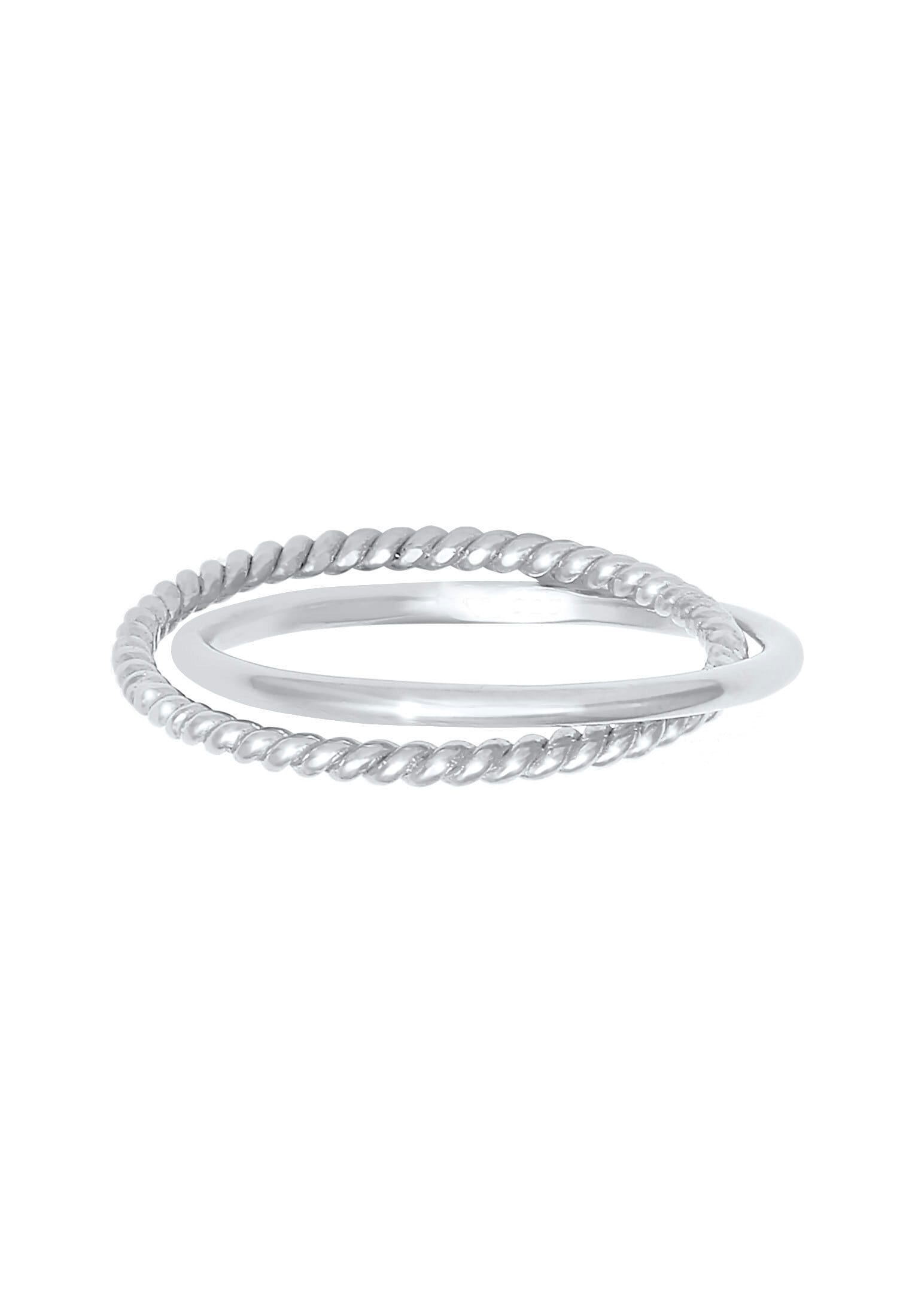 Elli Silberring »Ring Wickelring Klassik Fein Gedreht 925 Silber«