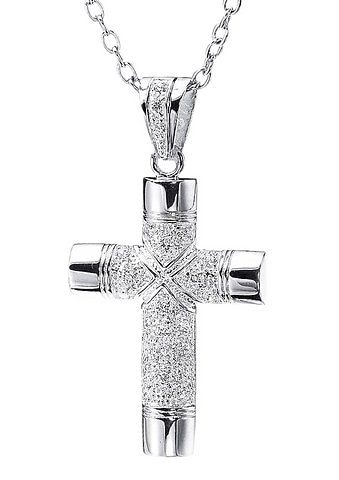 »Kreuz, Zirkonia Raten Firetti Kreuzanhänger auf Silber«, glanz, kaufen mit