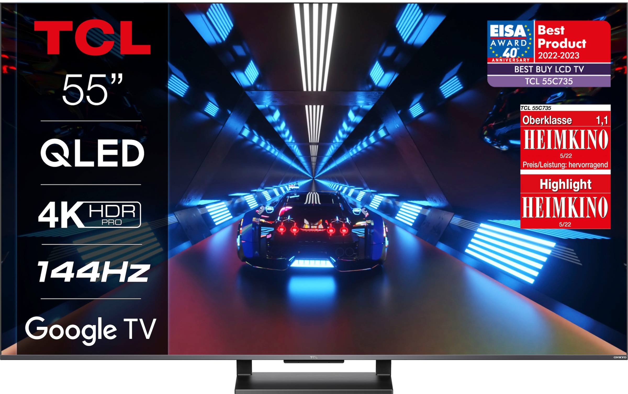 TCL QLED-Fernseher »55C731X2«, 139 cm/55 Zoll, 4K Ultra HD, Smart-TV-Google  TV, 4K HDR Pro, Dolby Atmos, HDMI 2.1, Metallgehäuse, ONKYO-Sound ➥ 3 Jahre  XXL Garantie | UNIVERSAL | alle Fernseher