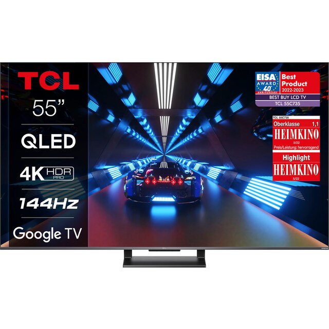 TCL QLED-Fernseher »55C731X2«, 139 cm/55 Zoll, 4K Ultra HD, Smart-TV-Google  TV, 4K HDR Pro, Dolby Atmos, HDMI 2.1, Metallgehäuse, ONKYO-Sound ➥ 3 Jahre  XXL Garantie | UNIVERSAL