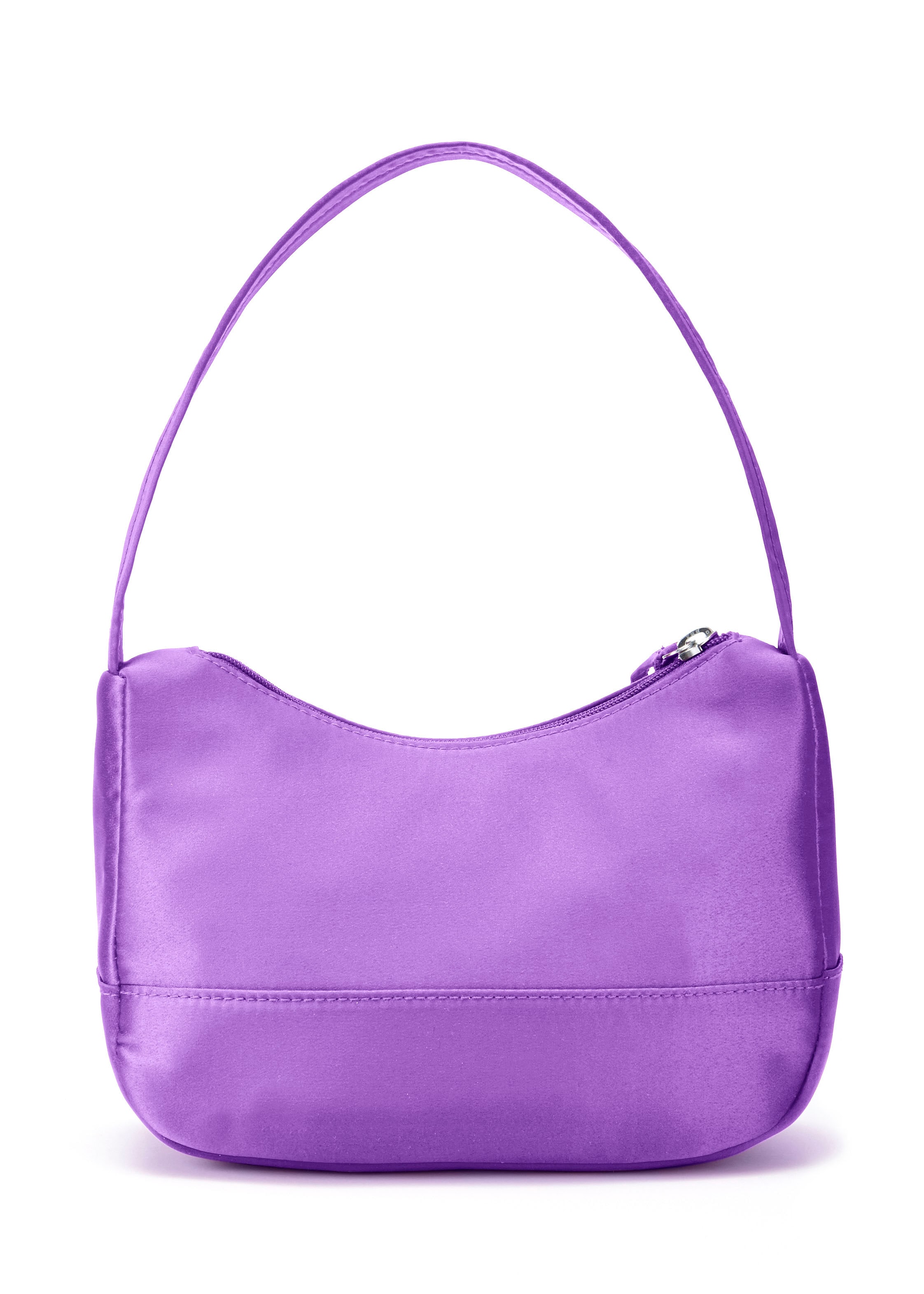 LASCANA Mini Bag, aus Satin, Schultertasche, Henkeltasche, Mini Bag, Trend Farbe Lila