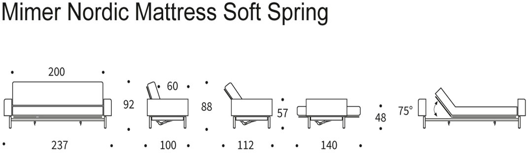 INNOVATION LIVING ™ Schlafsofa »MIMER hochwertige Schlaffunktion, aktuelles Design und extra Komfort,«, Taschenfederkernmatratze, Breite Liegefläche 140 cm