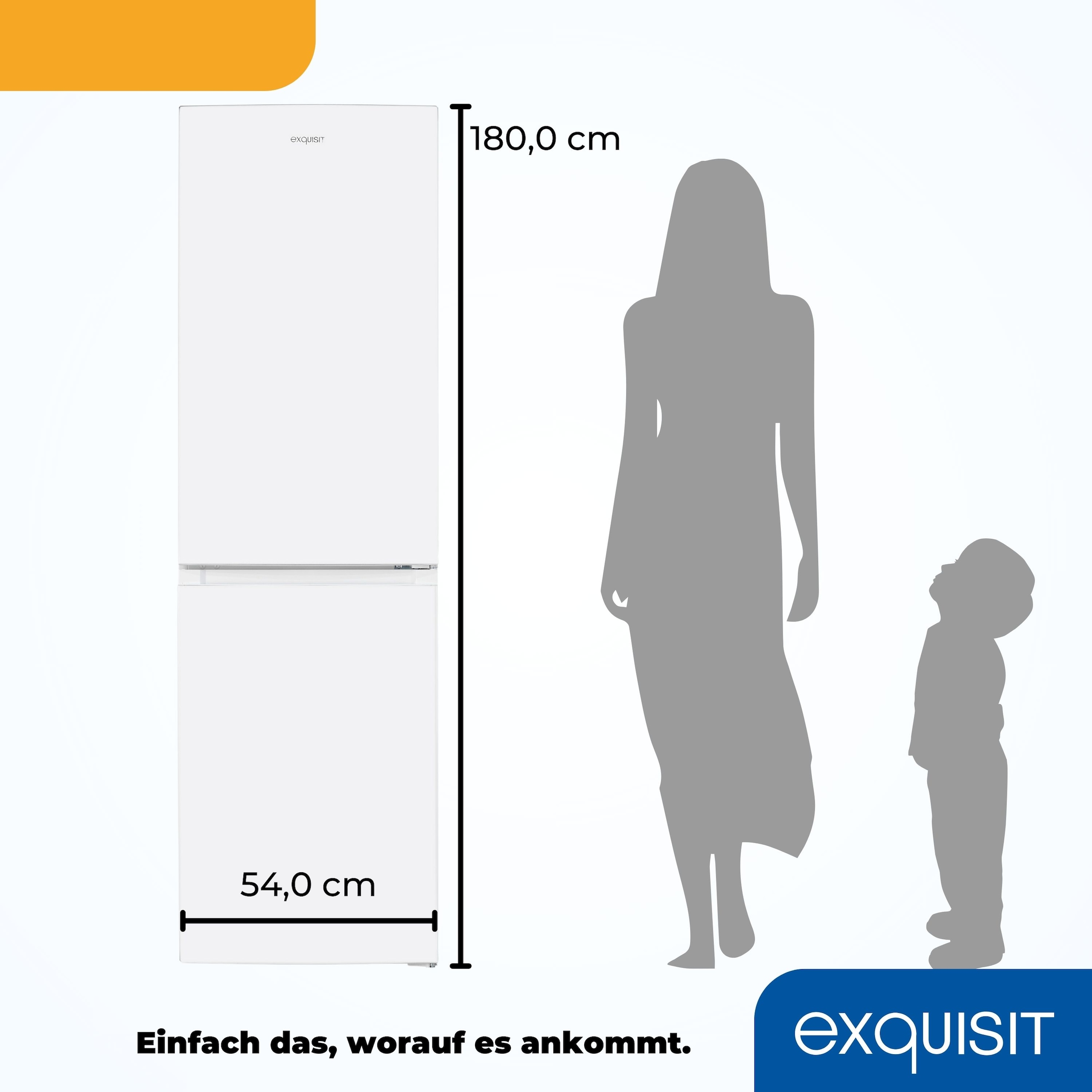 exquisit Kühl-/Gefrierkombination »KGC250-85--040D weiss« 180,5 cm hoch 54,5 cm breit