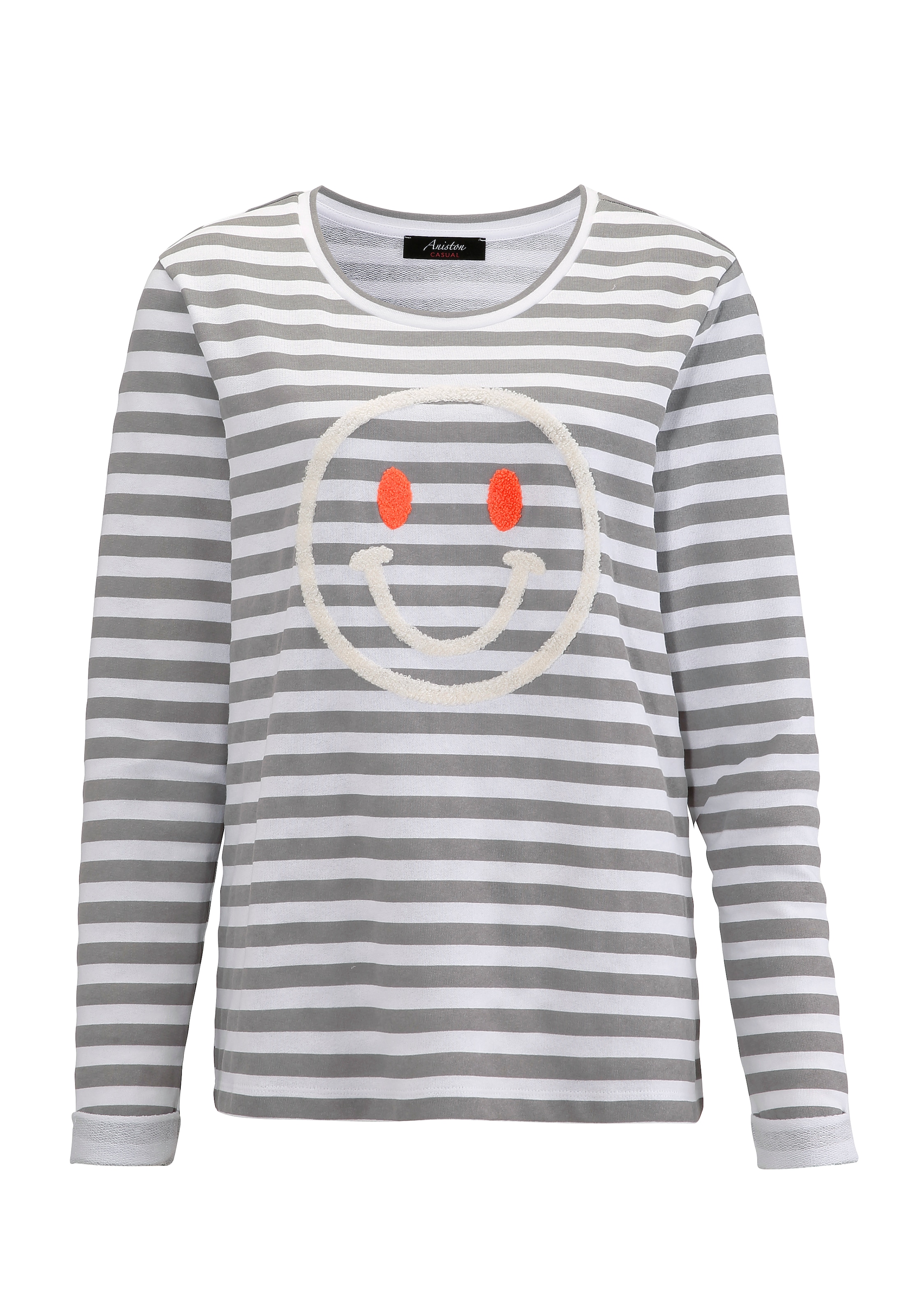 Aniston CASUAL Sweatshirt, Smiley-Applikation mit fröhlicher bei ♕