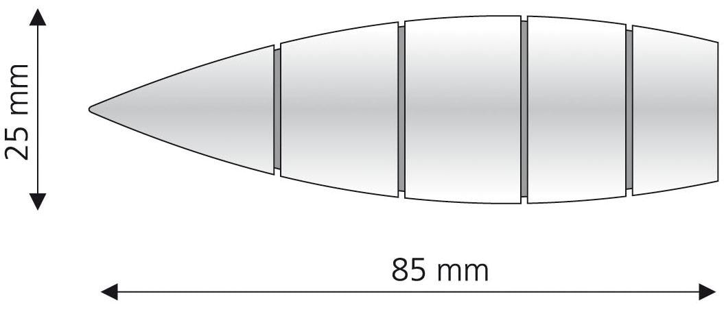 Liedeco Gardinenstangen-Endstück »Bullet mit Rille«, (Set, 2 St.), für  Gardinenstangen Ø 16 mm