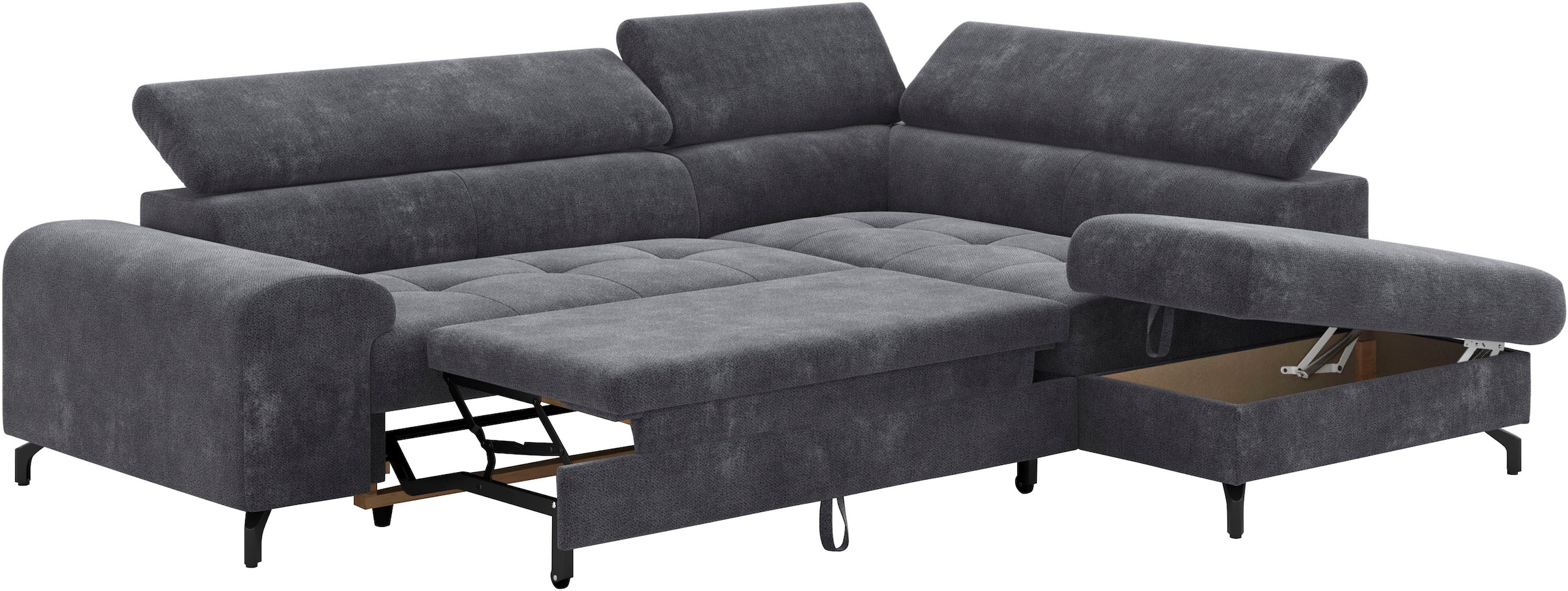 COTTA Ecksofa »Aura L-Form«, mit Schlaffunktion, Bettkasten und Kopfteilverstellung