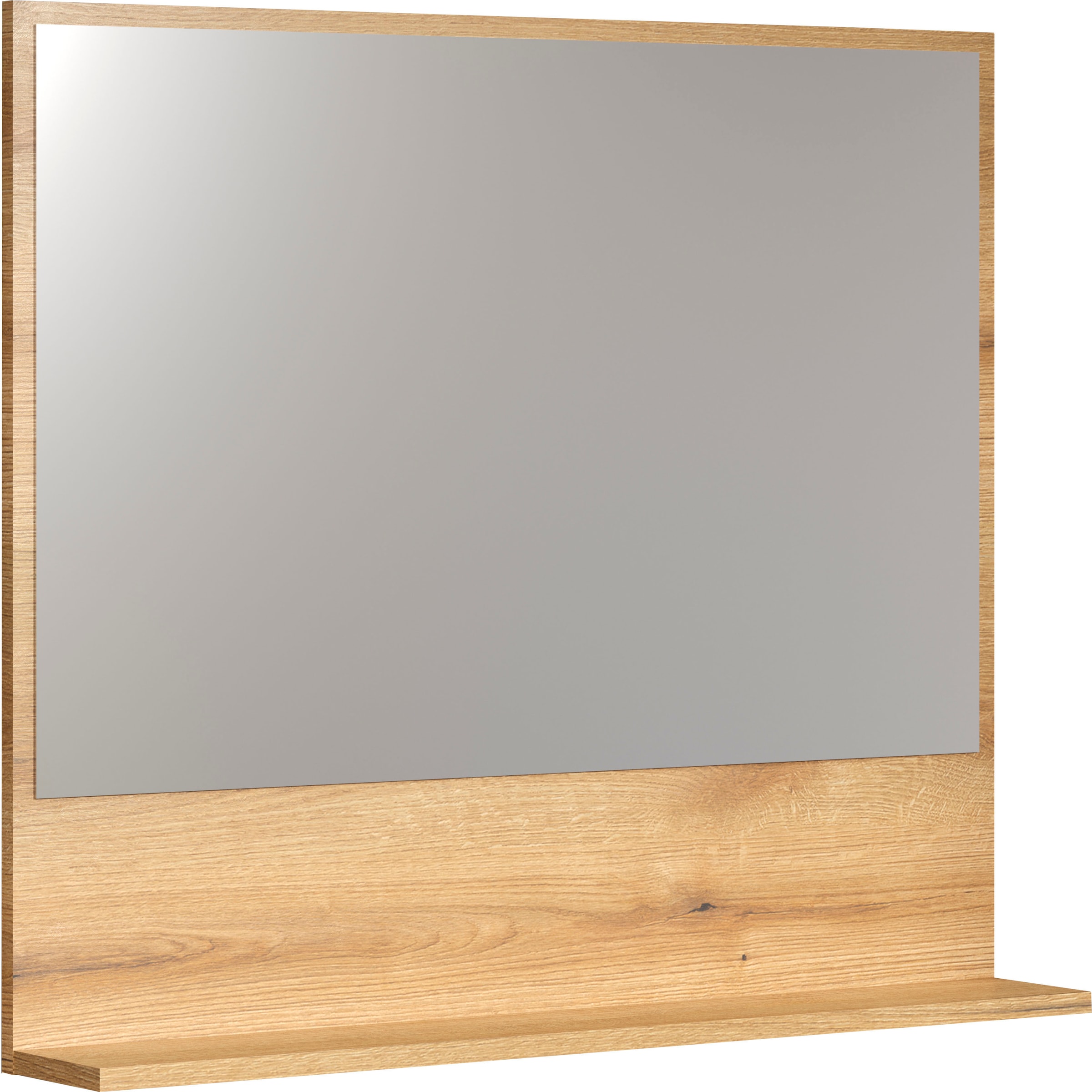 welltime Spiegel »Amrum Badezimmerspiegel Badmöbel Wandspiegel«, BxHxT 80 x 74 x 14cm eleganter Spiegel in einem zeitlosen Eiche Dekor