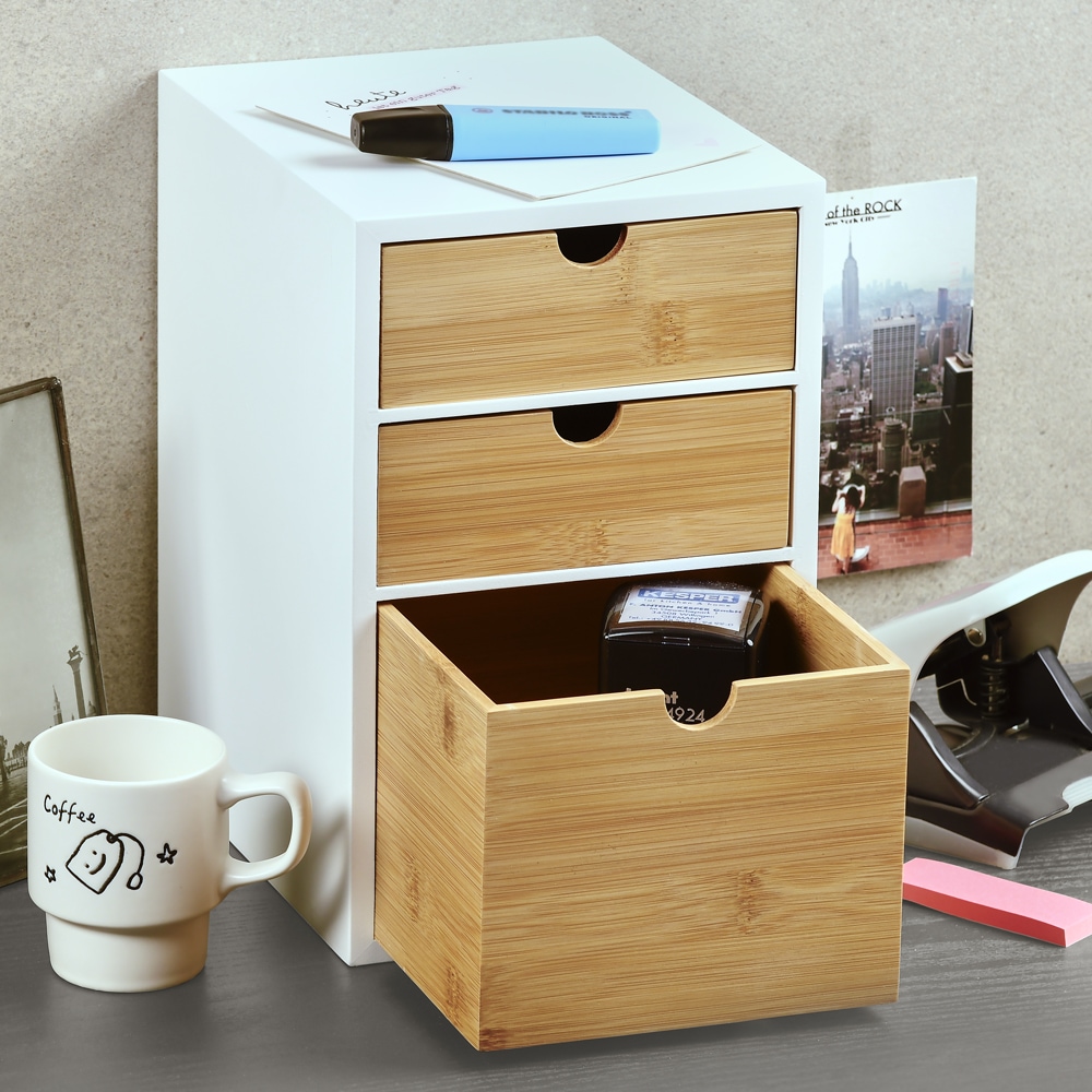KESPER® Mini-Kommode mit 3 Ablageflächen, weiß/natur