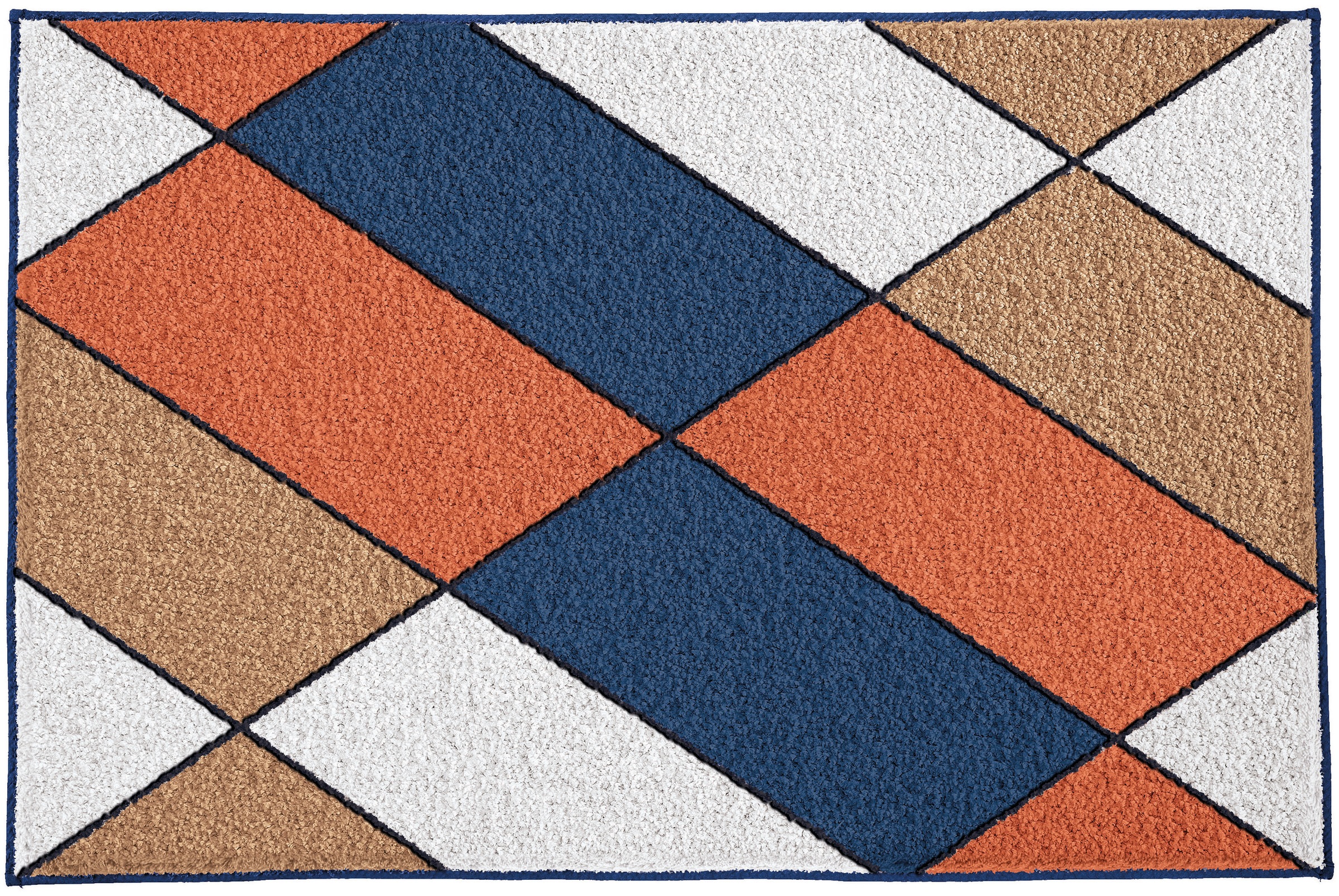 Kleine Wolke Badematte »Ayana«, rutschhemmend beschichtet, fußbodenheizungsgeeignet, Badteppich, modernes Rauten Design, leichter Hoch-Tief Effekt