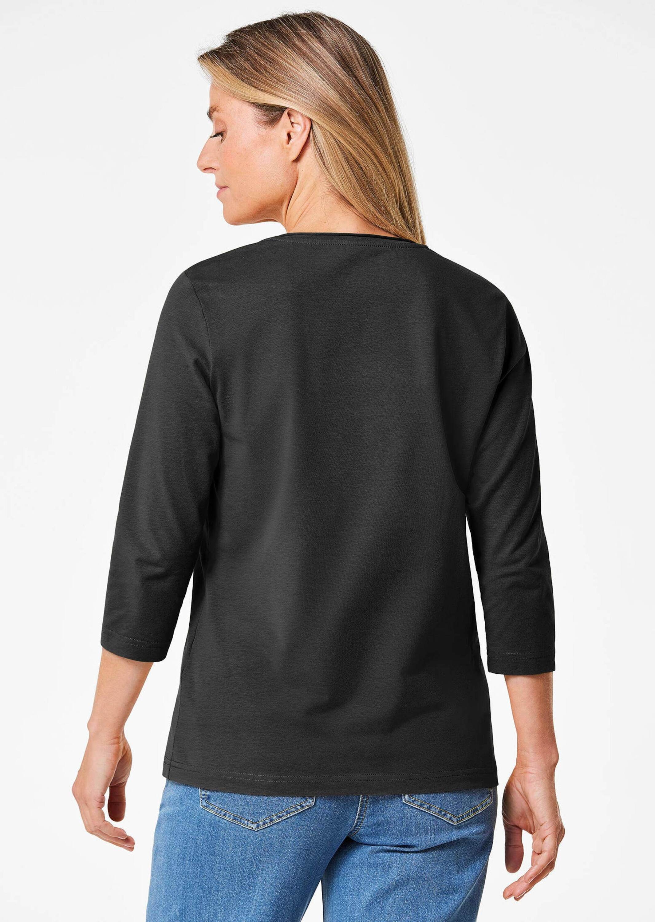 GOLDNER 3/4-Arm-Shirt »Shirt mit V-Ausschnitt« keine/nicht relevant