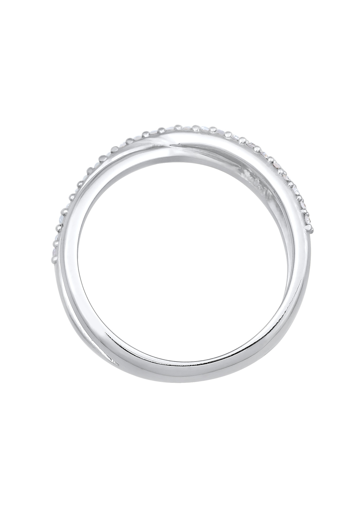 Elli Fingerring »Ring Wickelring X Kristalle Glamour 925 Silber«