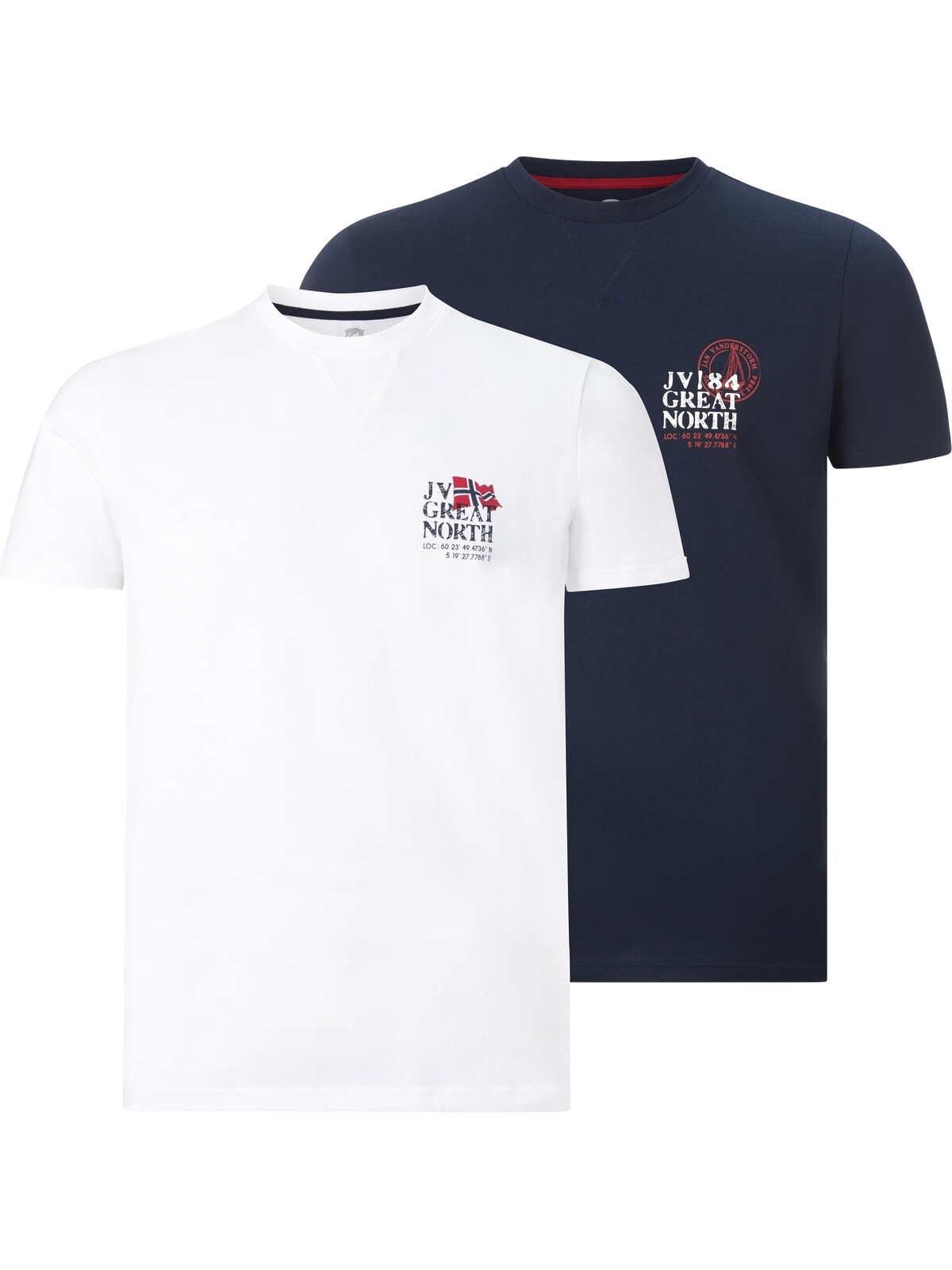 Jan Vanderstorm Rundhalsshirt »Doppelpack T-Shirt ADEKE«, (2 tlg.), in zwei Farbvarianten