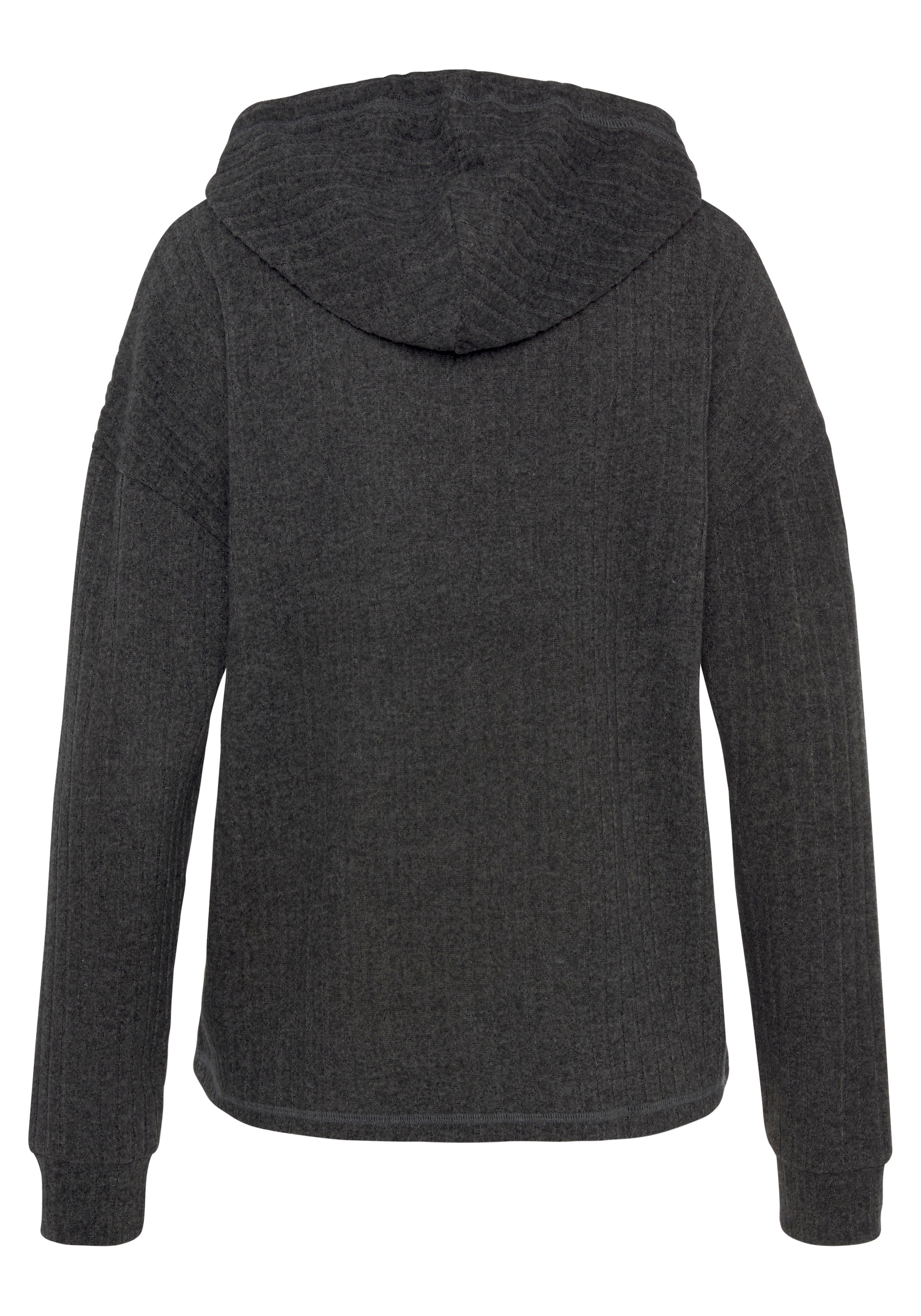 LASCANA Hoodie, Strickpullover mit Kapuze und in melierter Optik, Loungewear