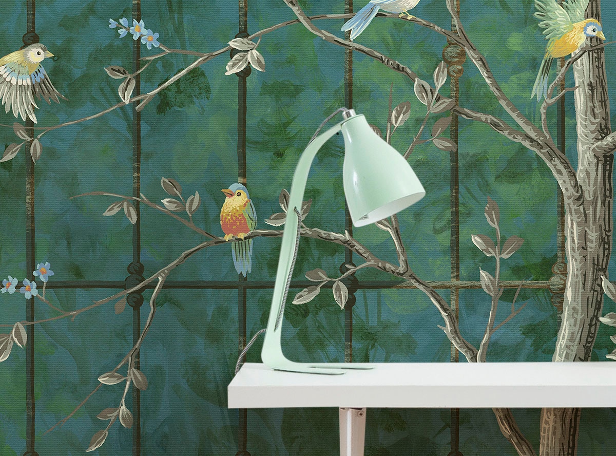 Komar Fototapete »Digitaldruck Vlies - Birdsong Breeze - Größe 400 x 250 cm«, bedruckt, Wohnzimmer, Schlafzimmer