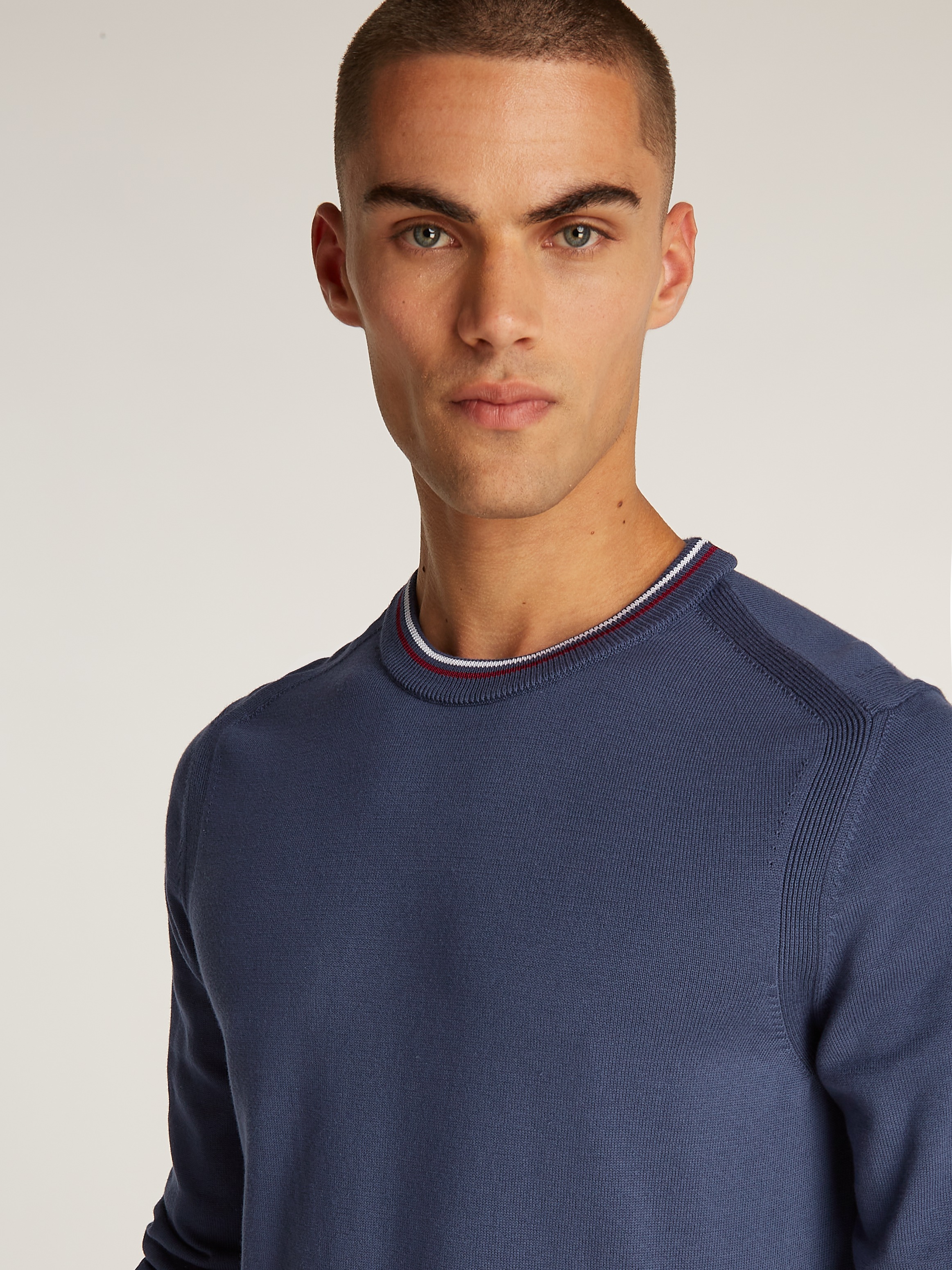 Tommy Hilfiger Rundhalspullover »RWB COTTON CREW NECK«, farbliche Akzente in Tommy Farben