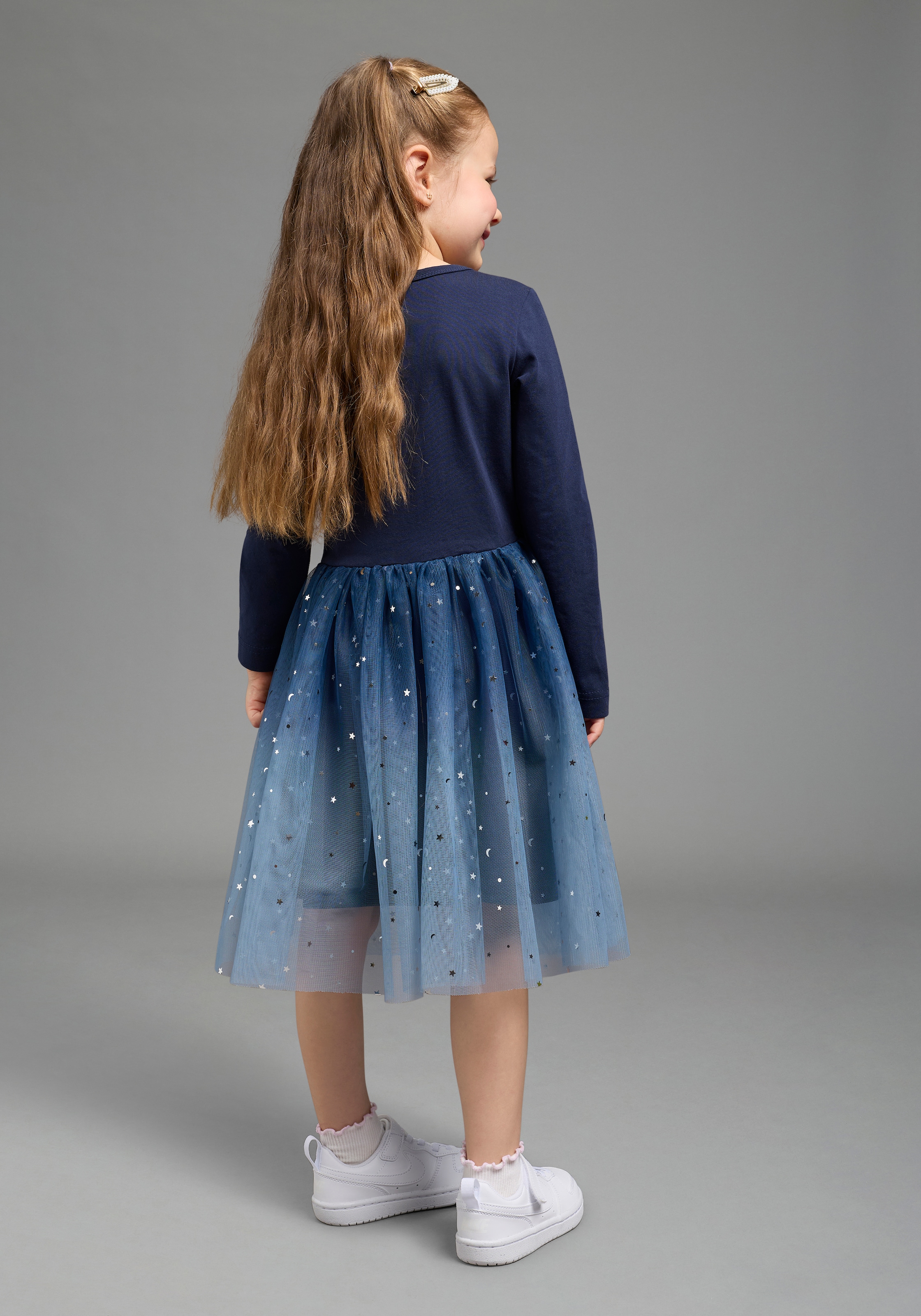 KIDSWORLD Jerseykleid »Festliches Tüll-Kleid mit Farbverlauf für kleine Mädchen« Tüllkleid für besondere Anlässe, modischer Farbverlauf und Glitzer