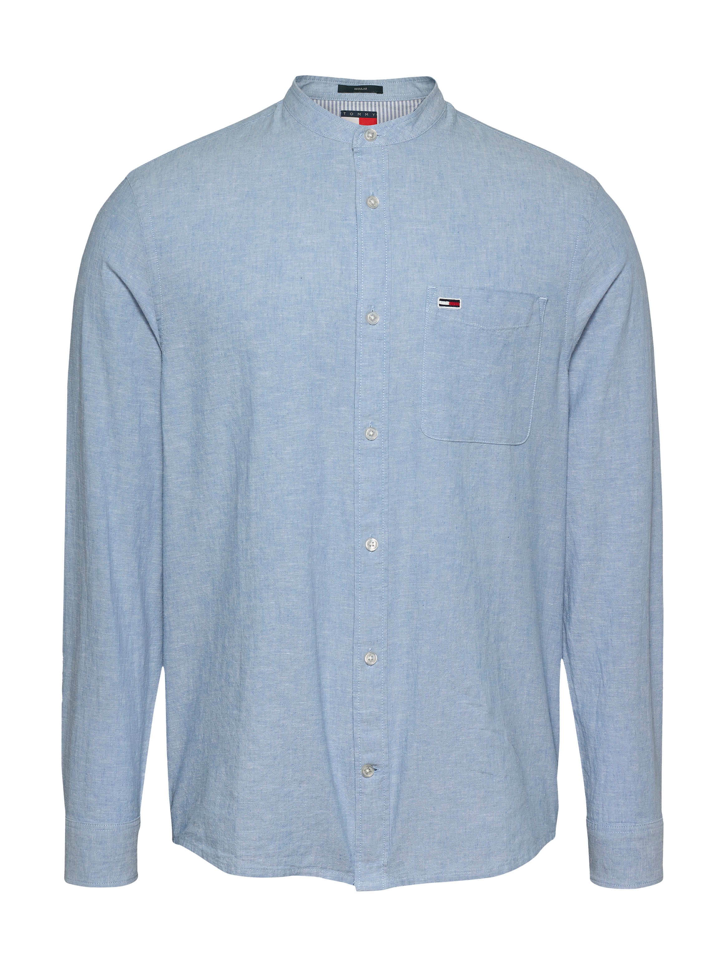 Tommy Jeans Langarmhemd »TJM LINEN MIX BAND COLLAR SHIRT«