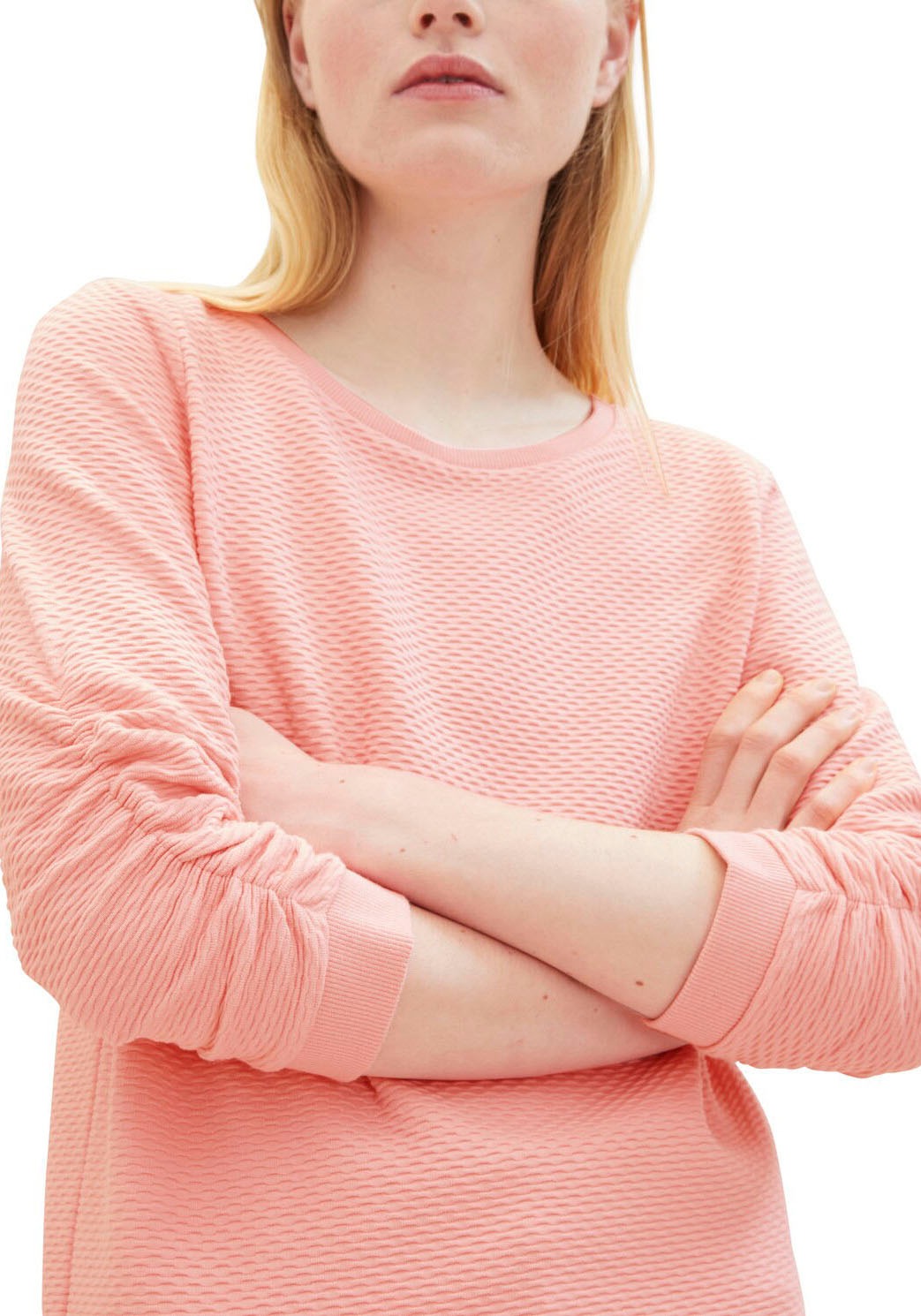 TOM TAILOR Denim Sweatshirt, mit besonderer Materialoberfläche