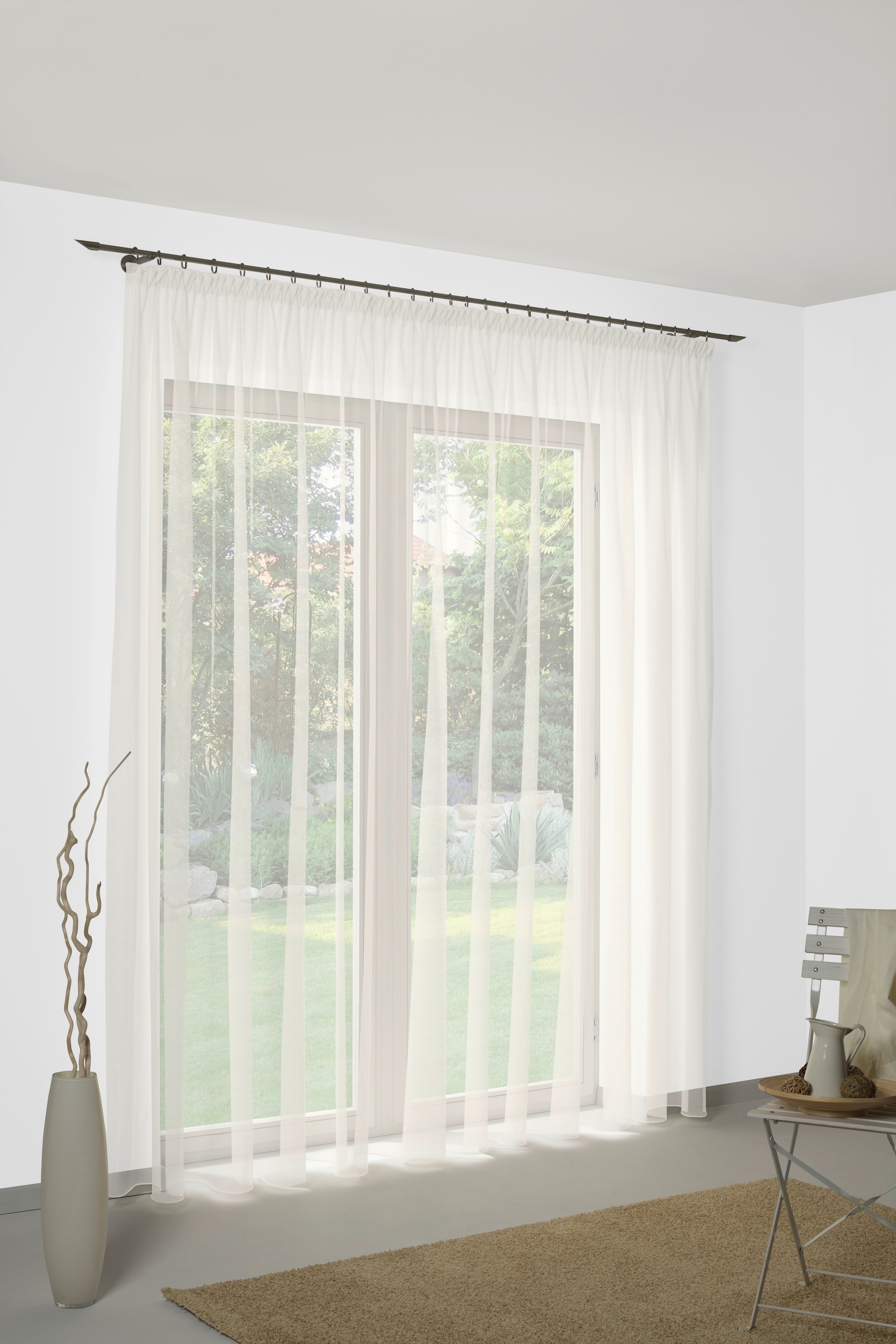 Wirth, Vorhang »Bettina« Faltenband 1 Stk. tlg. Store, champagner, Polyester, 175 cm