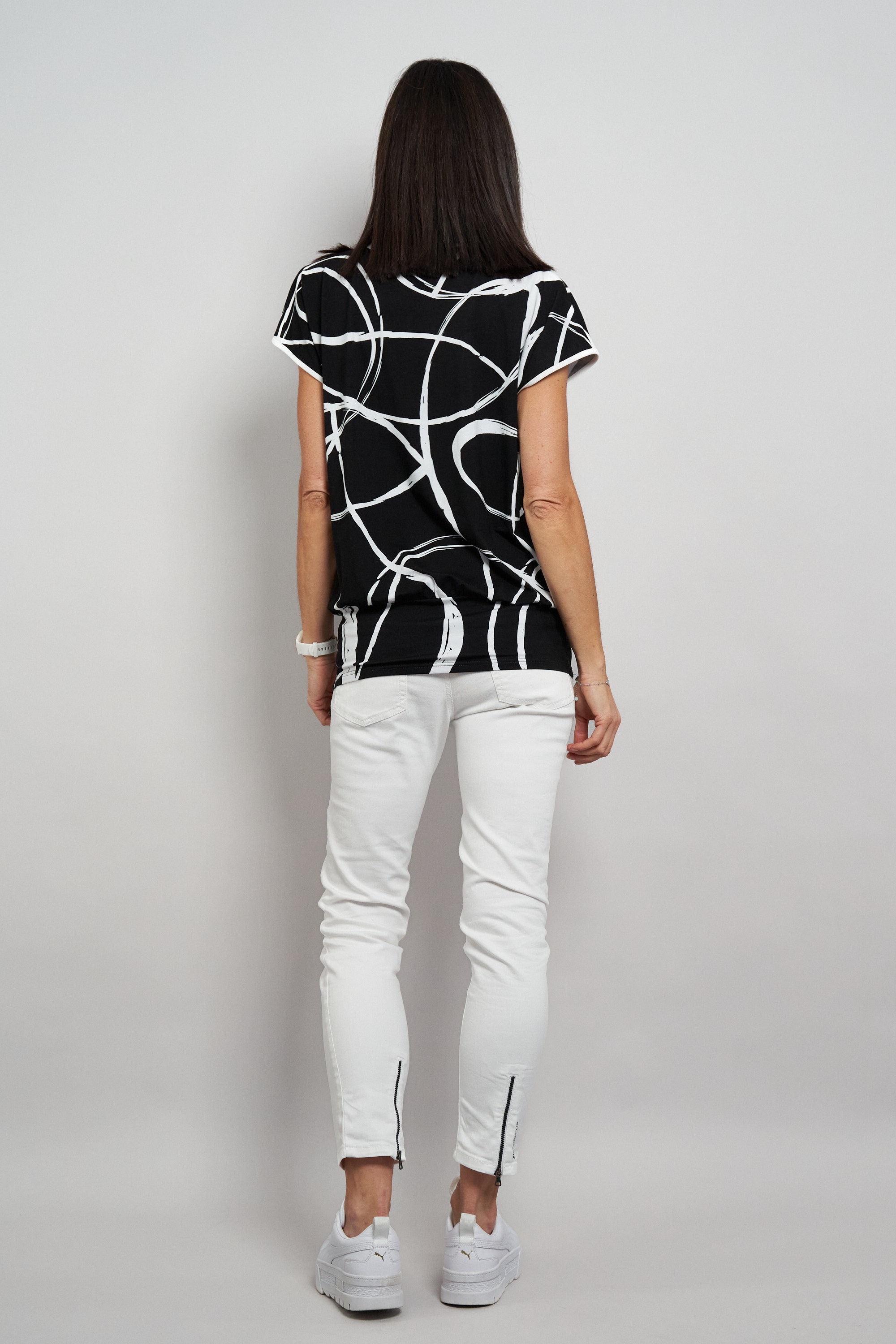 Seidel Moden Kurzarmshirt mit grafischem Muster - Rundhals  - MADE IN GERMANY