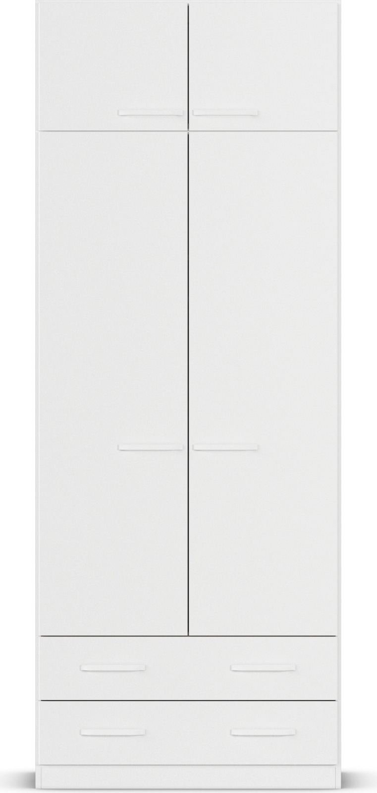 rauch Drehtürenschrank »Prandon B«, (Set, 2 St.), mit 2 Schubladen sowie Aufsatzelement, Metallgriffe quer