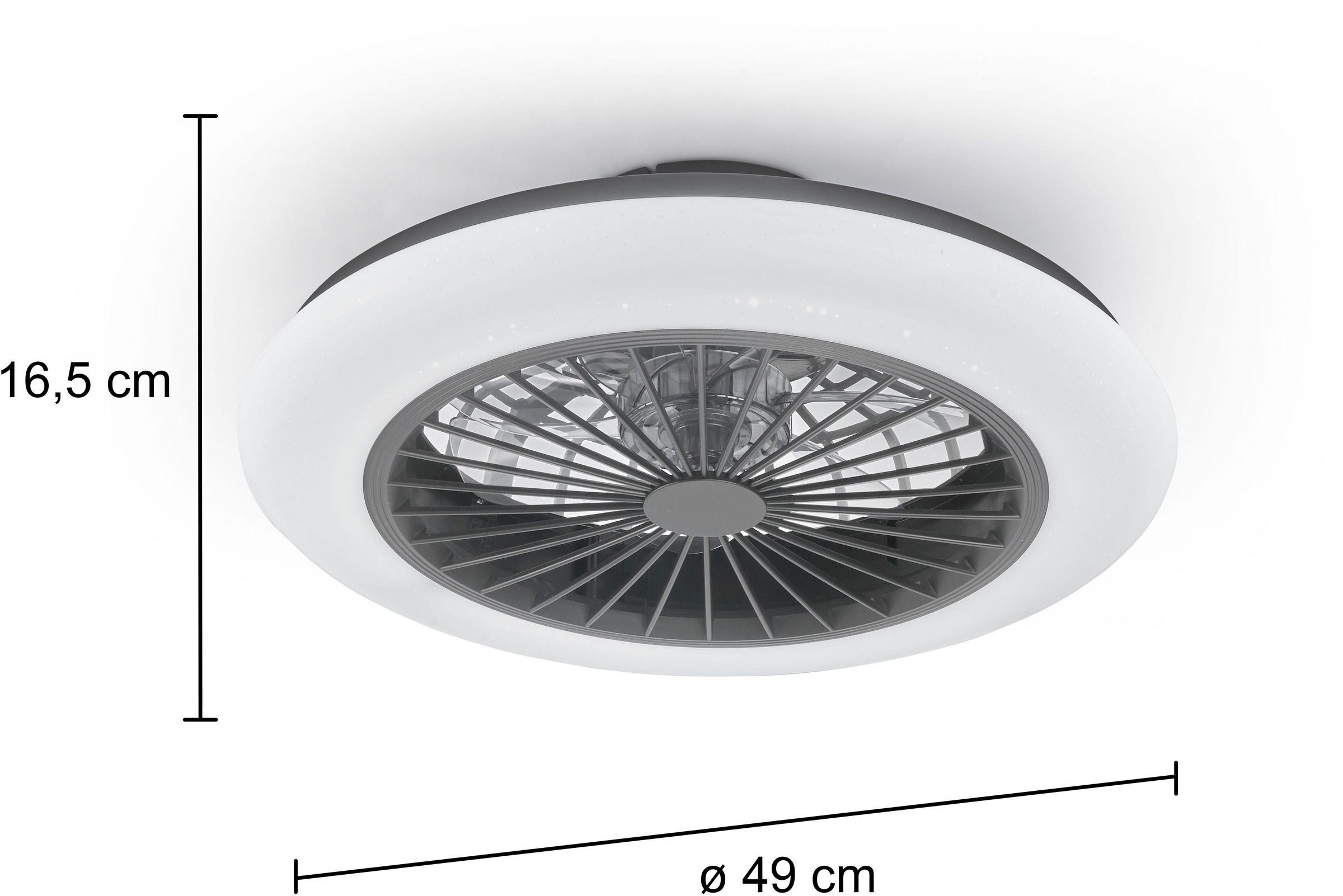 REALITY Leuchten LED Deckenleuchte »Stralsund Deckenventilator« LED-Board 1 Stk. warmweiß - kaltweiß Deckenlampe, Ventilator, Fernbedienung, Ventilator getrennt schaltbar