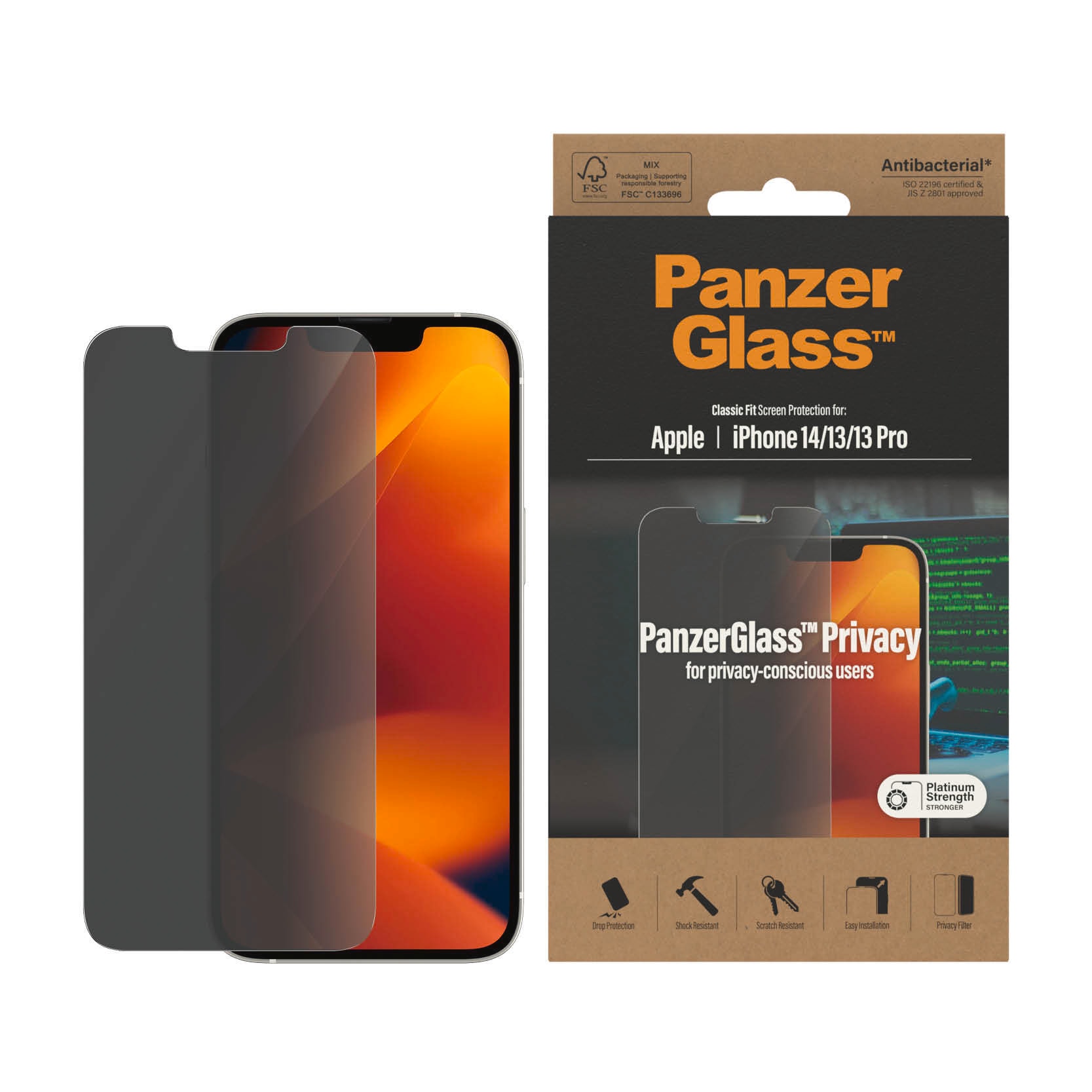 Displayschutzglas »iPhone 14/13/13 Pro Privacy AB«