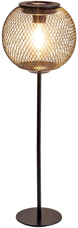 näve LED Solarleuchte »Geli«, 1 flammig, Leuchtmittel LED-Board | LED fest integriert, Tischleuchte, schwarzes Metallgeflecht, LED warmweiß, Höhe 46,5cm