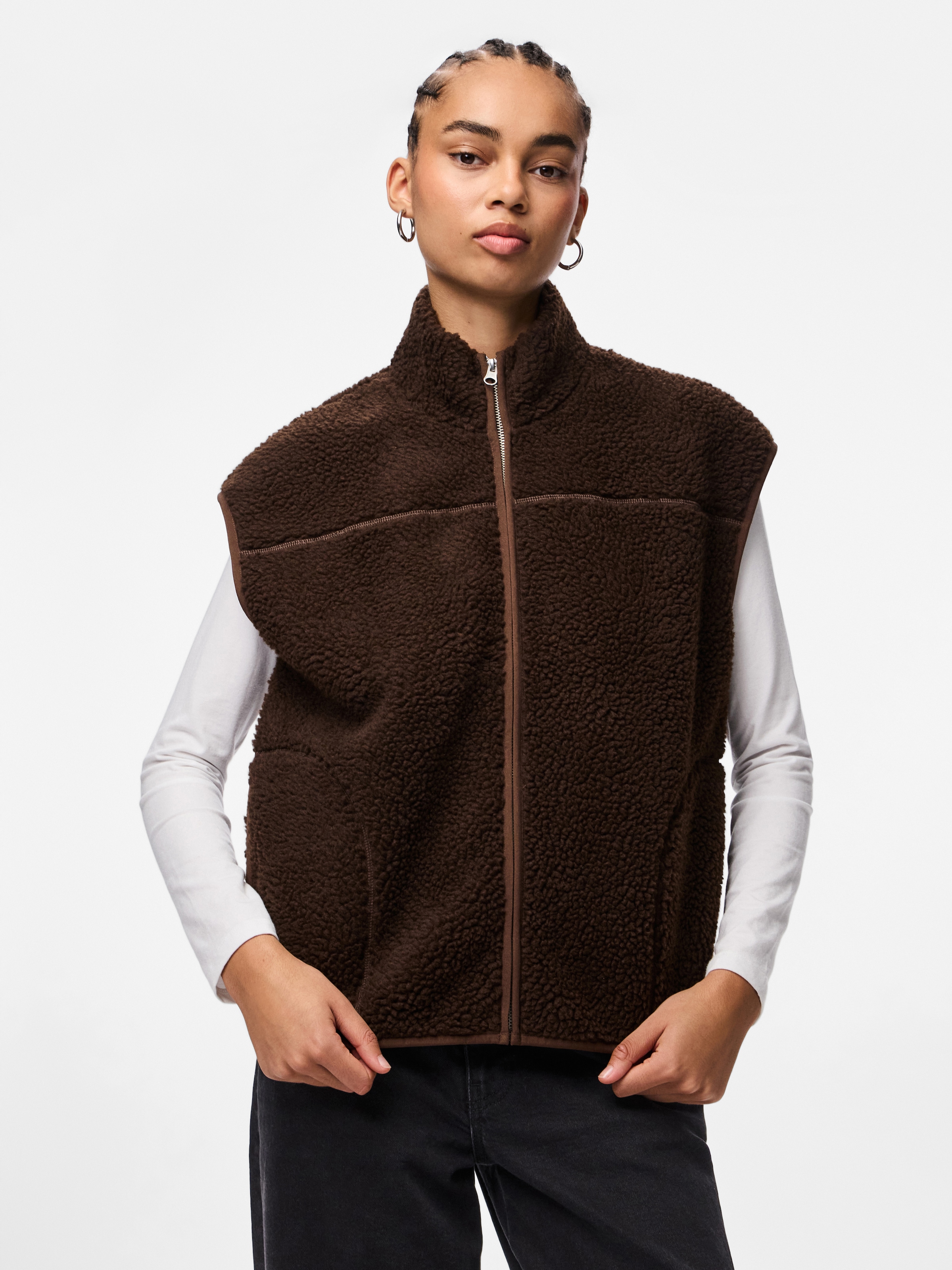 pieces Plüschweste »PCSADIA TEDDY VEST NOOS BC« Kunstfaser