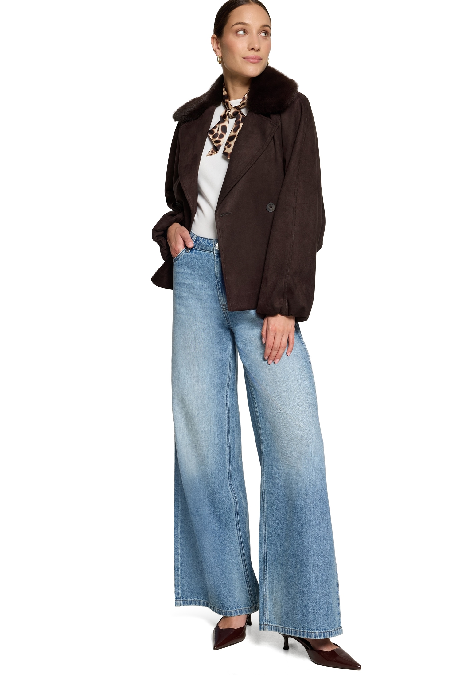 Zero Outdoorjacke »Outdoorjacke mit Kunstfellkragen«