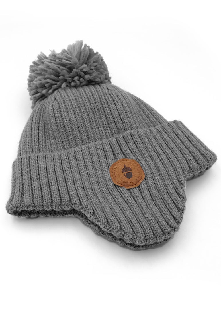 MAXIMO Strickmütze Inkamütze mit geripptem Umschlag und Pompon