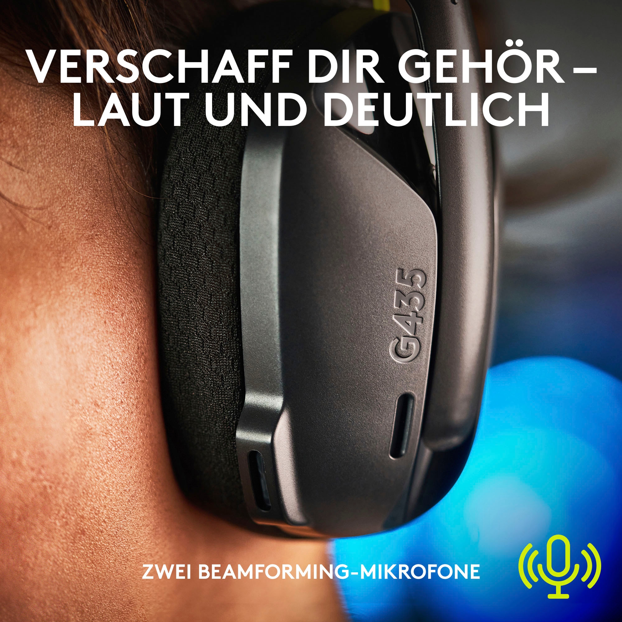 Logitech G Wireless-Headset »G435 LIGHTSPEED«, Bluetooth,18h Akku, Dolby Atmos, PC, PS4, PS5